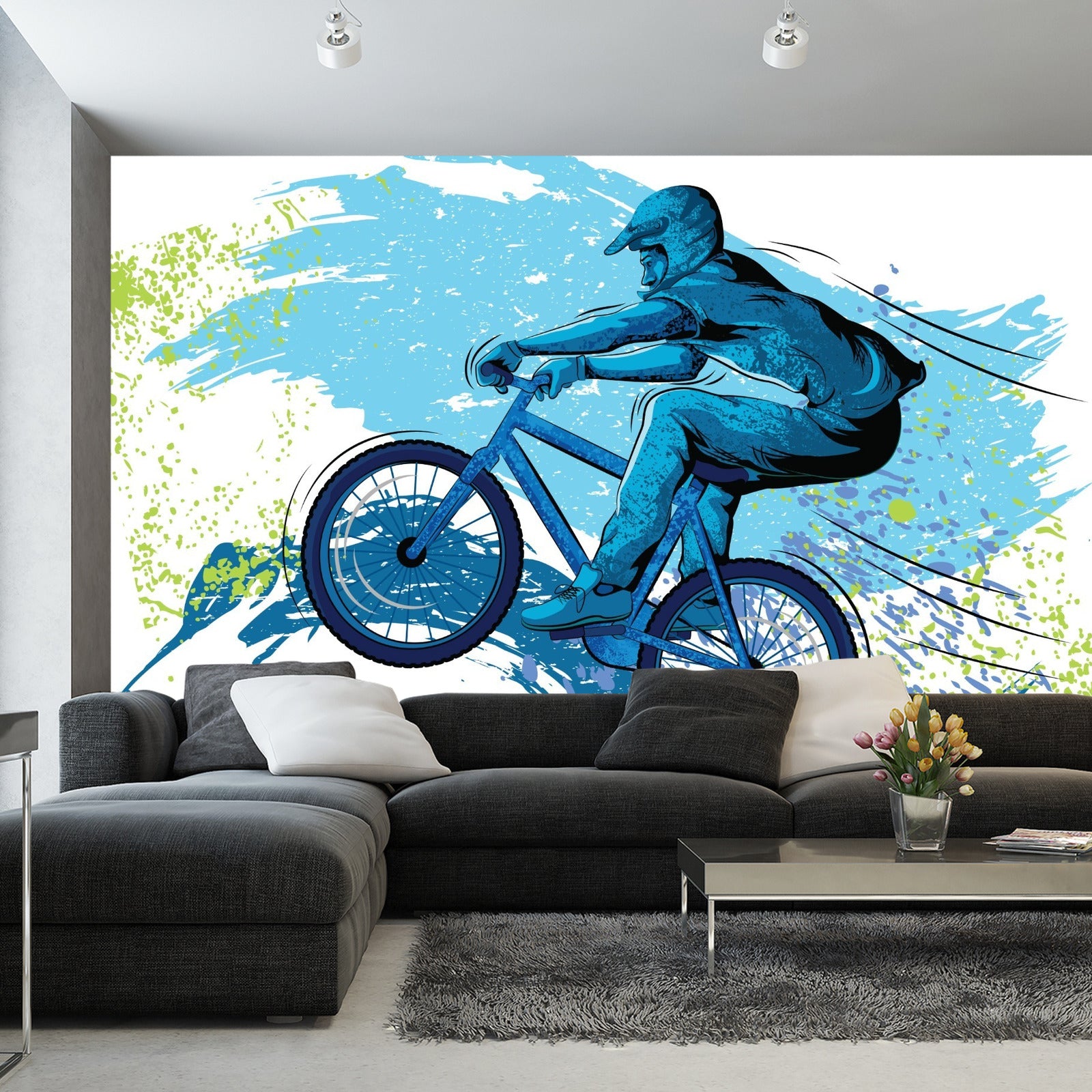 Fototapet Syklist I Graffitistil