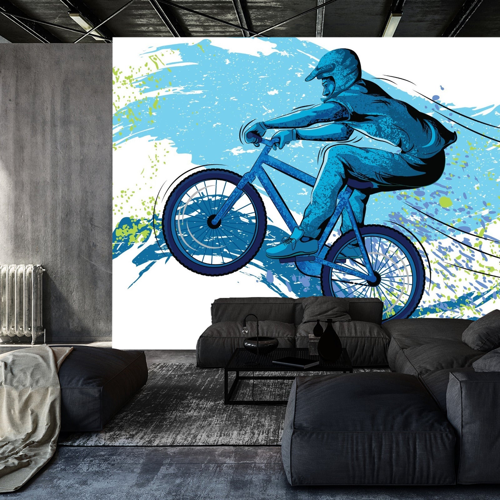 Fototapet Syklist I Graffitistil