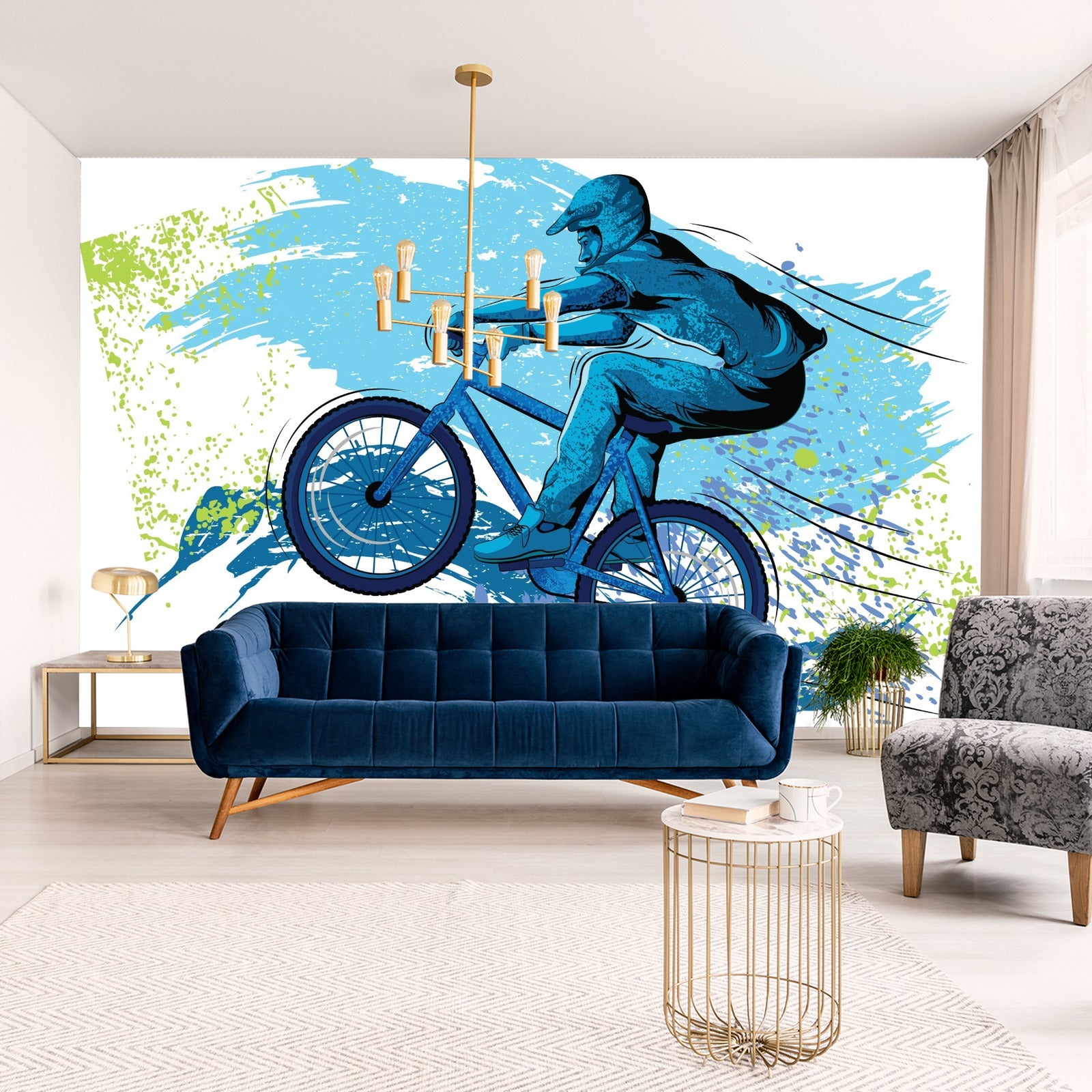 Fototapet Syklist I Graffitistil