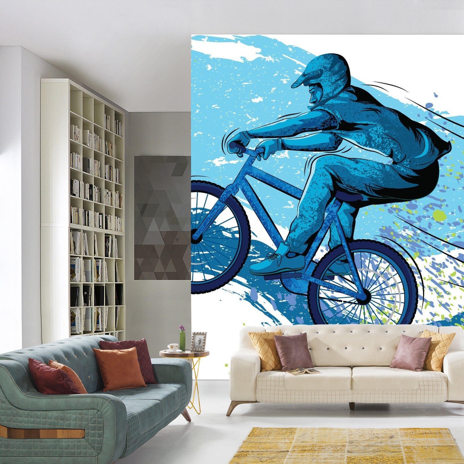 Fototapet Syklist I Graffitistil