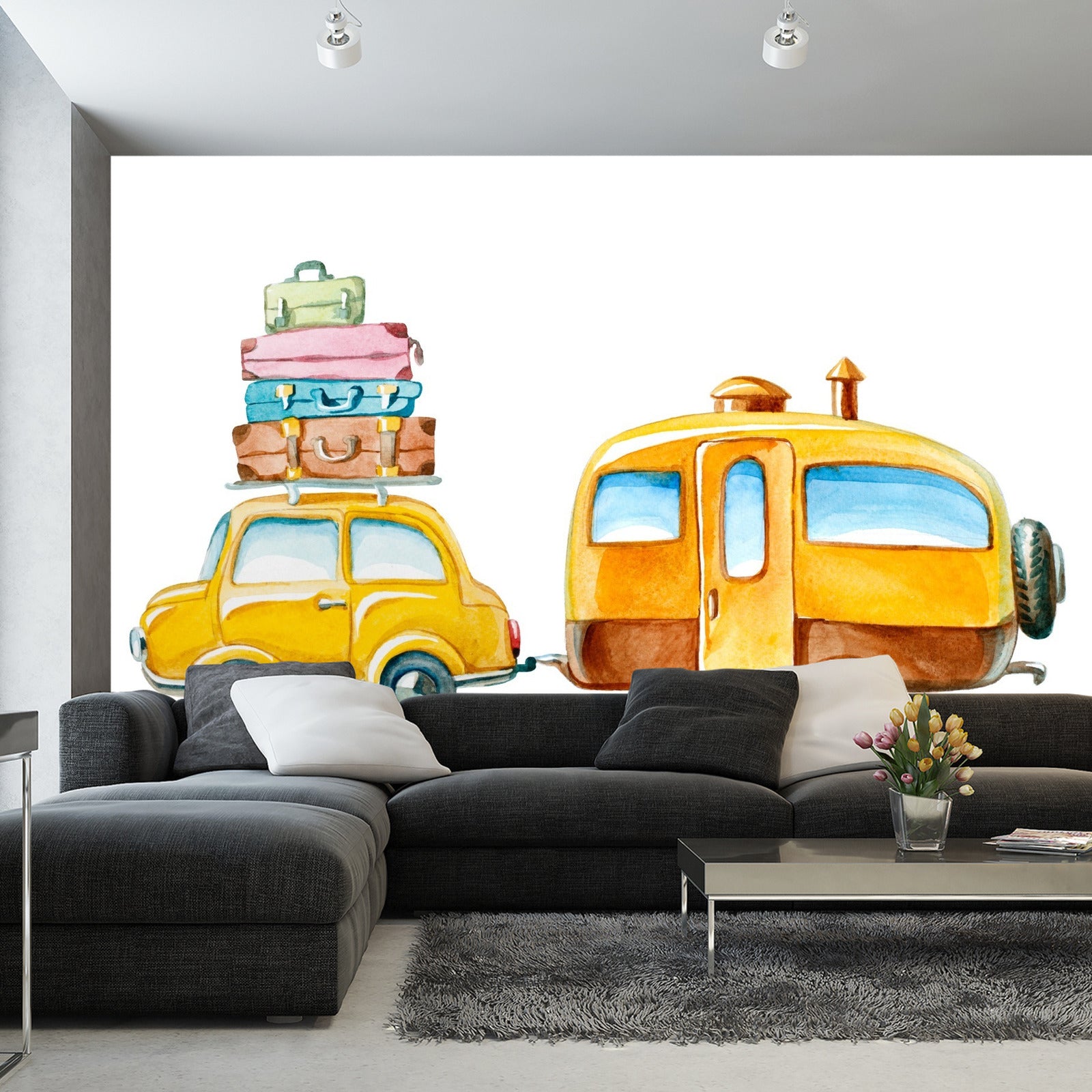 Fototapet Reisende Bil