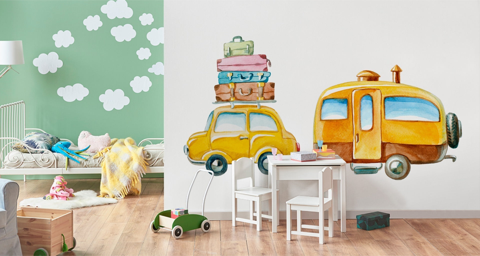 Fototapet Reisende Bil