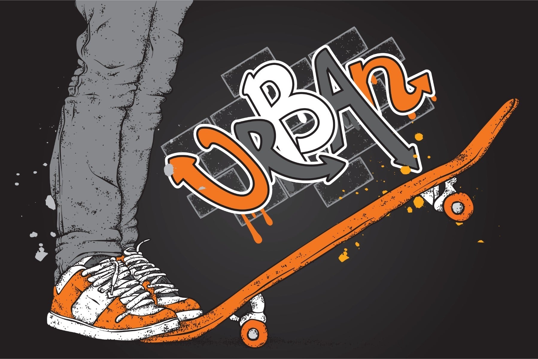 Fototapet Skater Og Skateboard