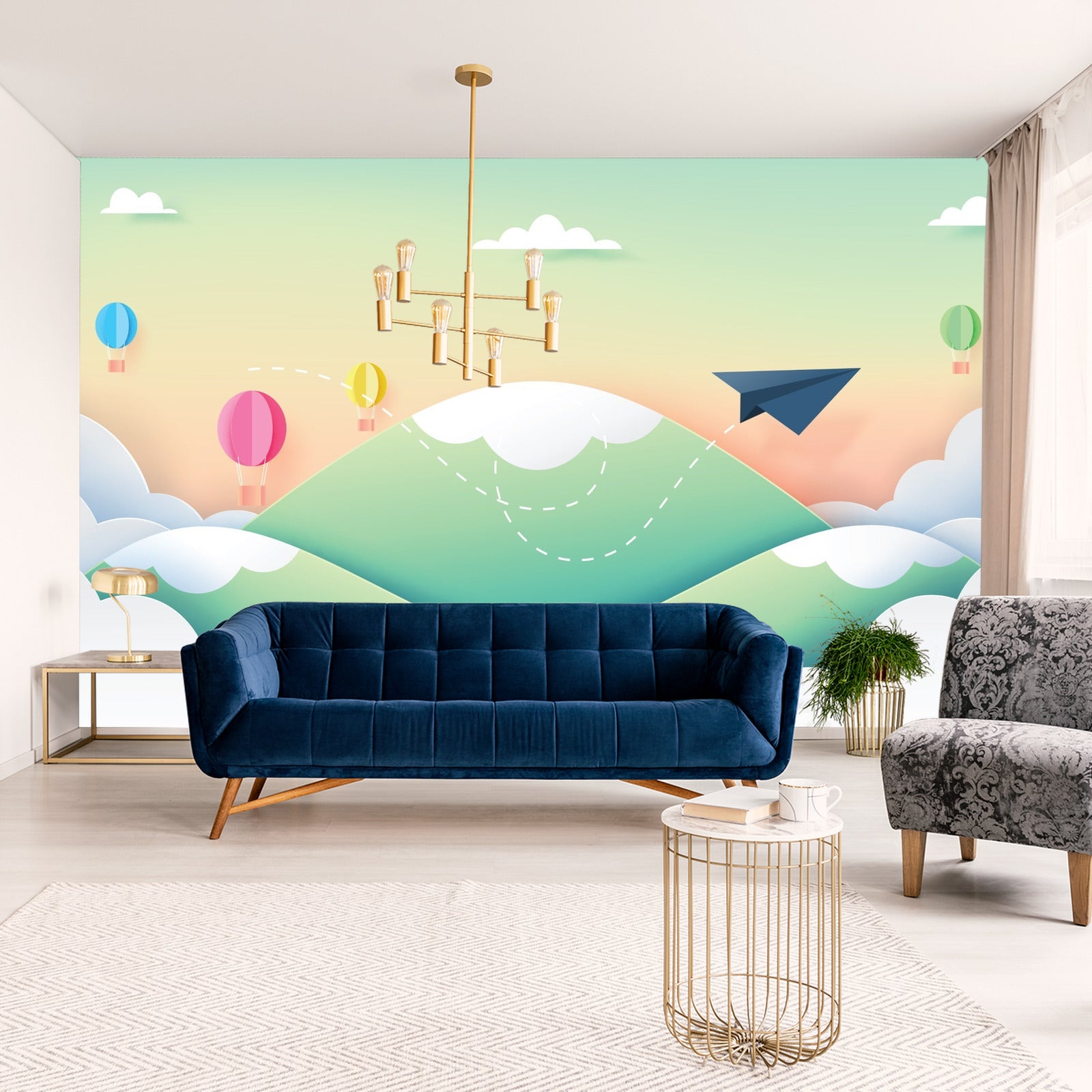 Fototapet Papirfly I Himmelen