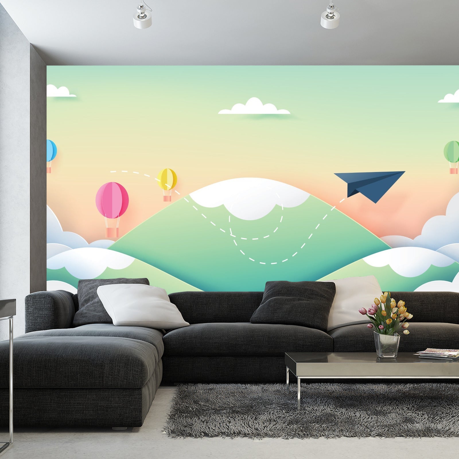 Fototapet Papirfly I Himmelen