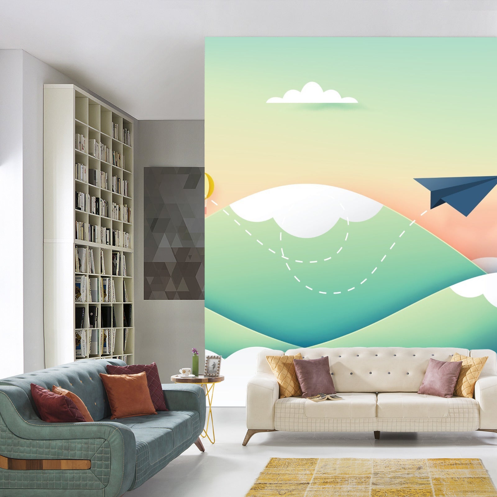 Fototapet Papirfly I Himmelen