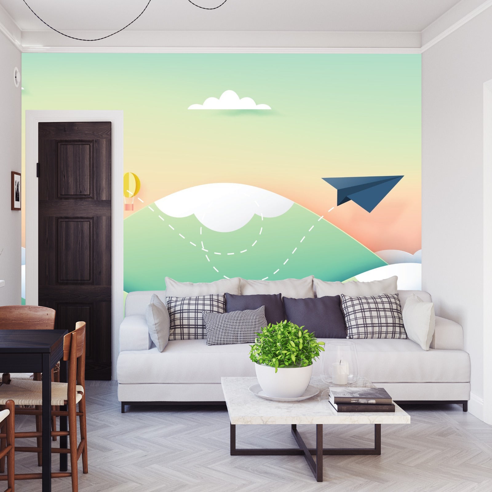 Fototapet Papirfly I Himmelen