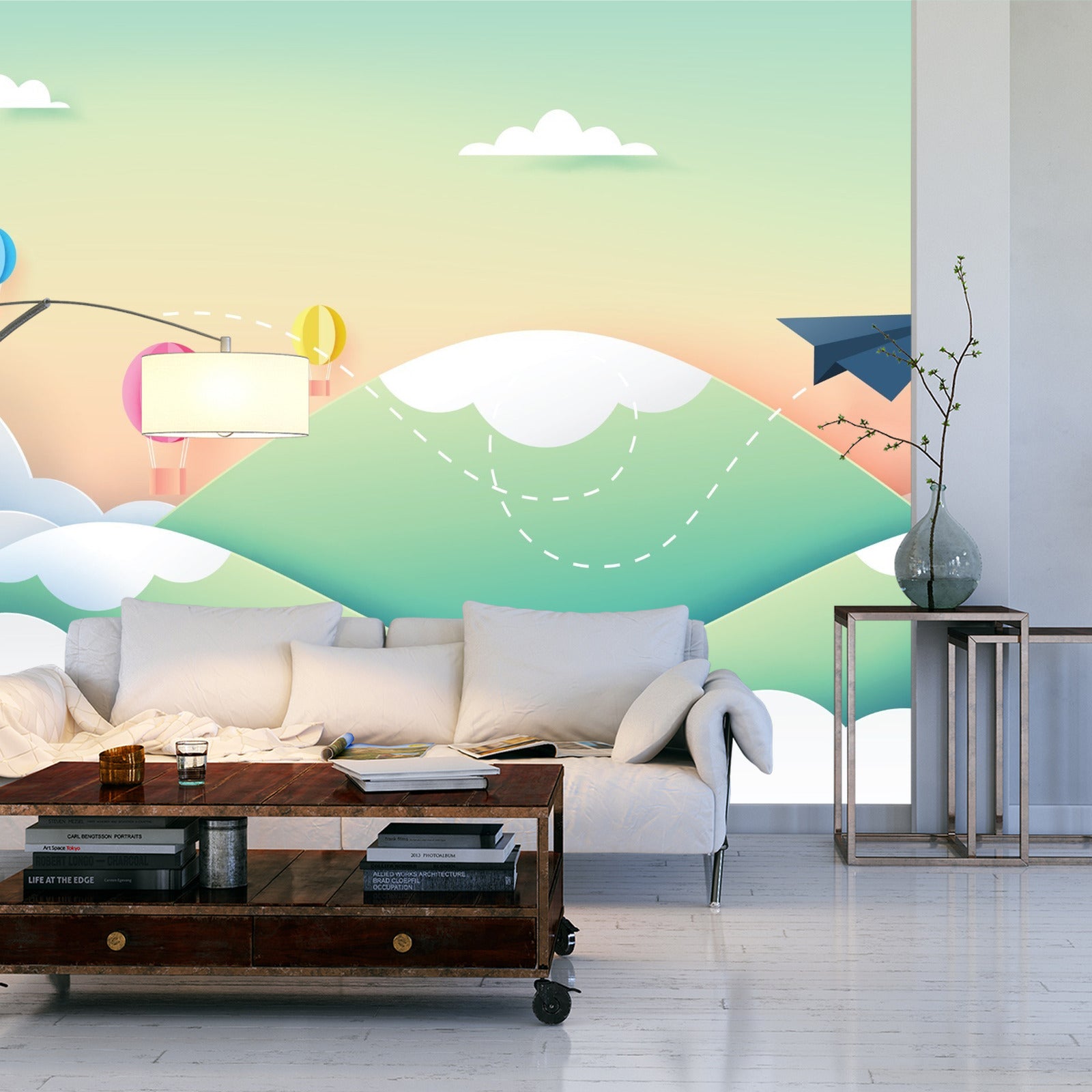 Fototapet Papirfly I Himmelen