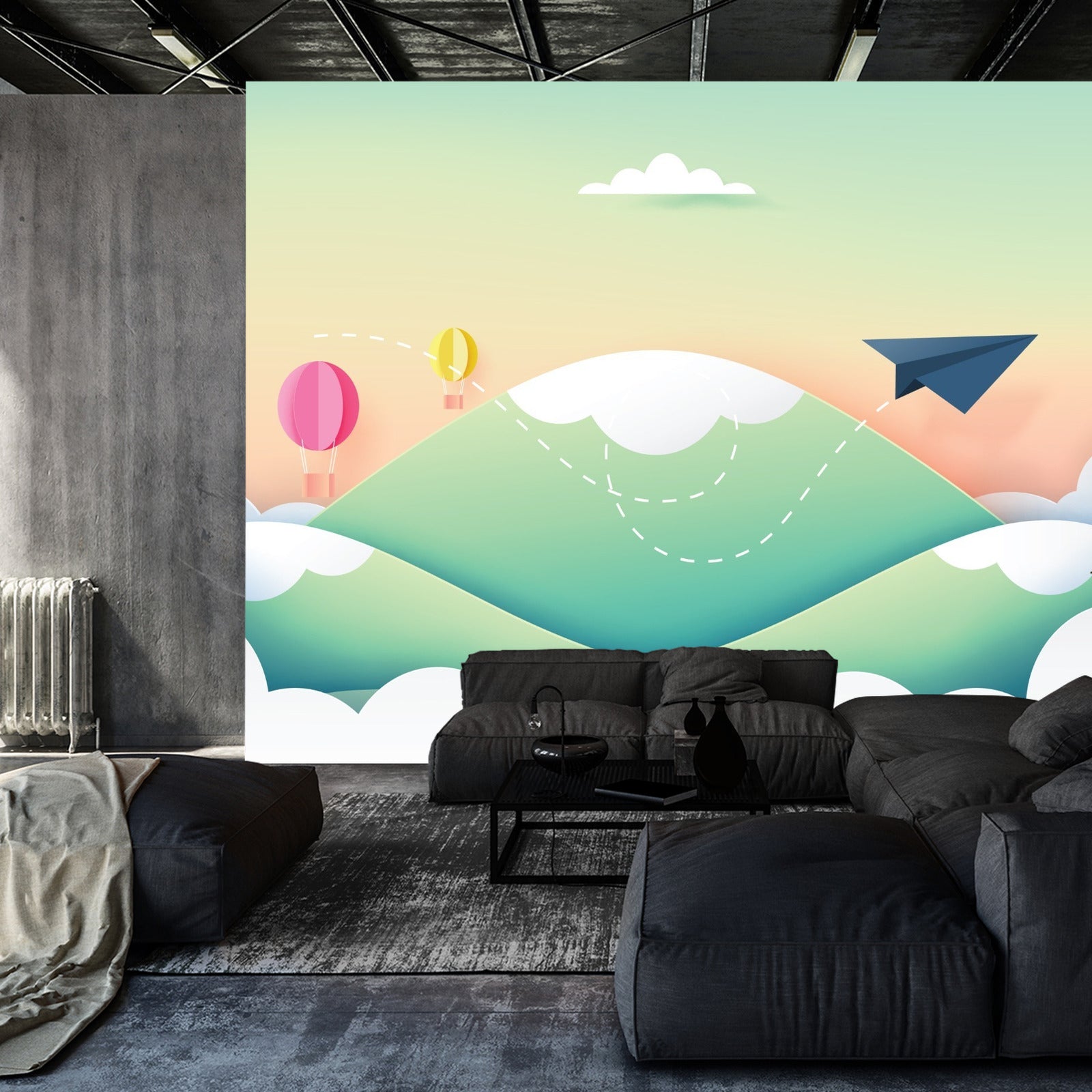 Fototapet Papirfly I Himmelen