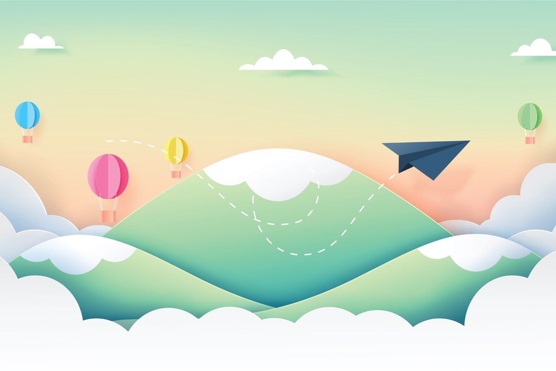 Fototapet Papirfly I Himmelen