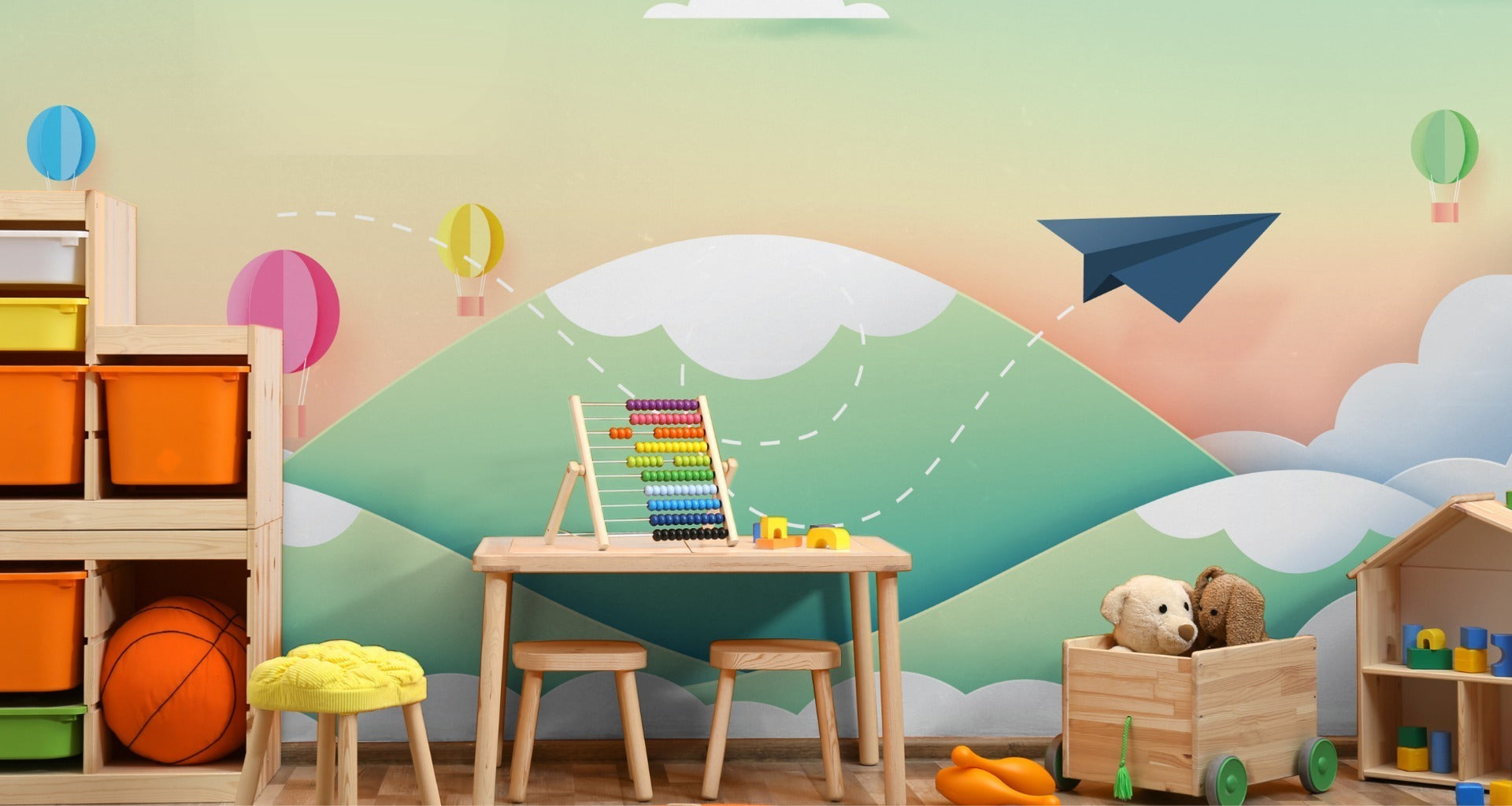 Fototapet Papirfly I Himmelen