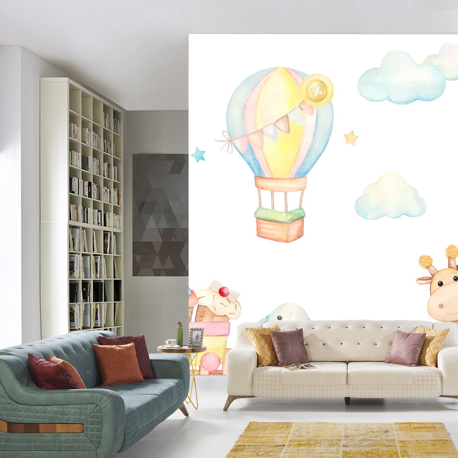 Fototapet Leker I Akvarellfarger