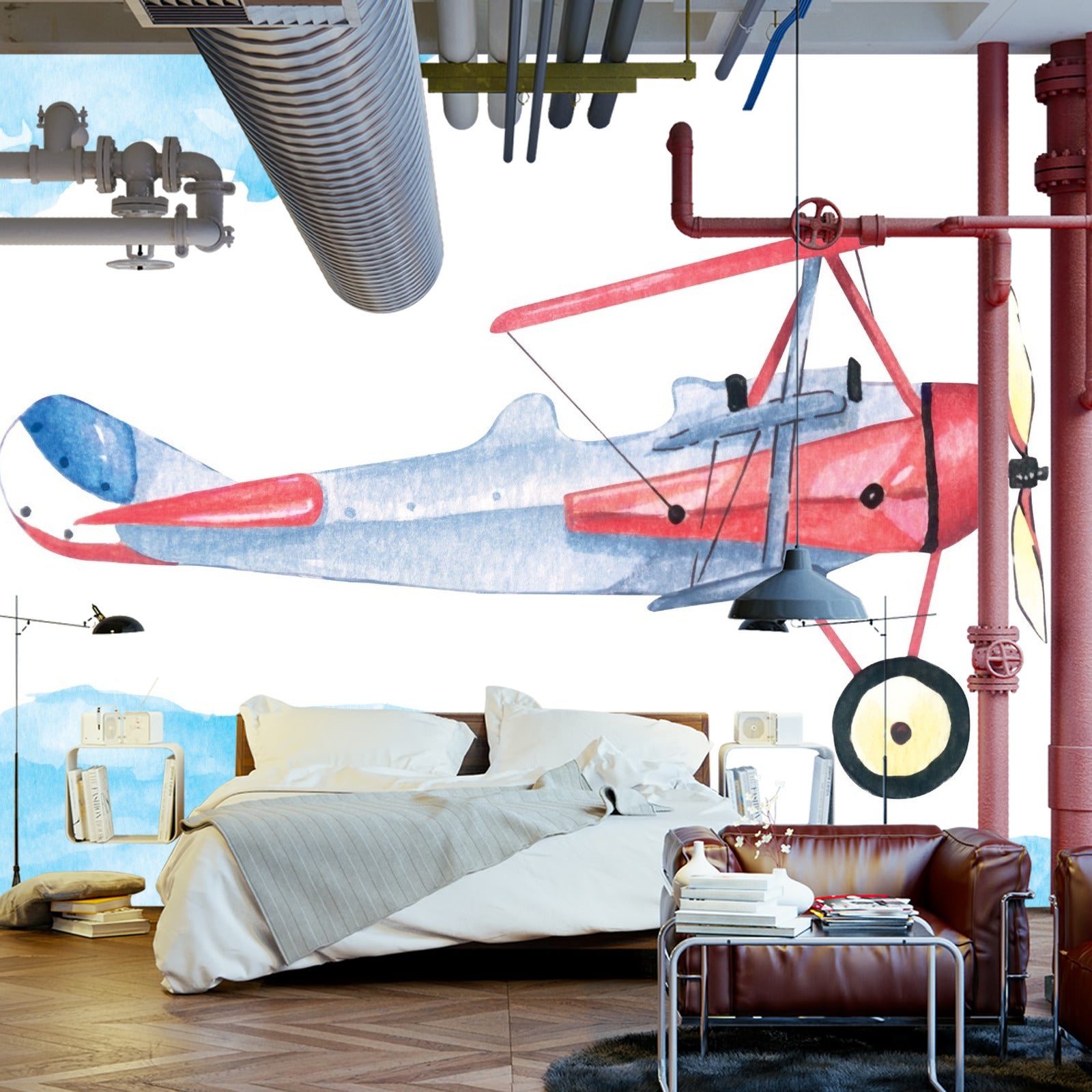 Fototapet Fly Malt Med Akvarell