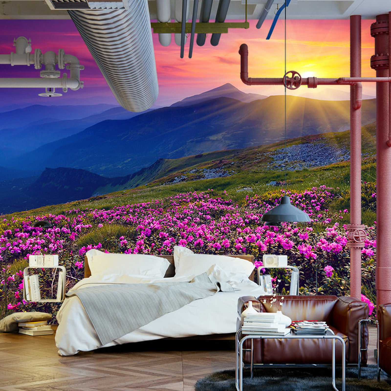 Fototapet Landskapsblomster