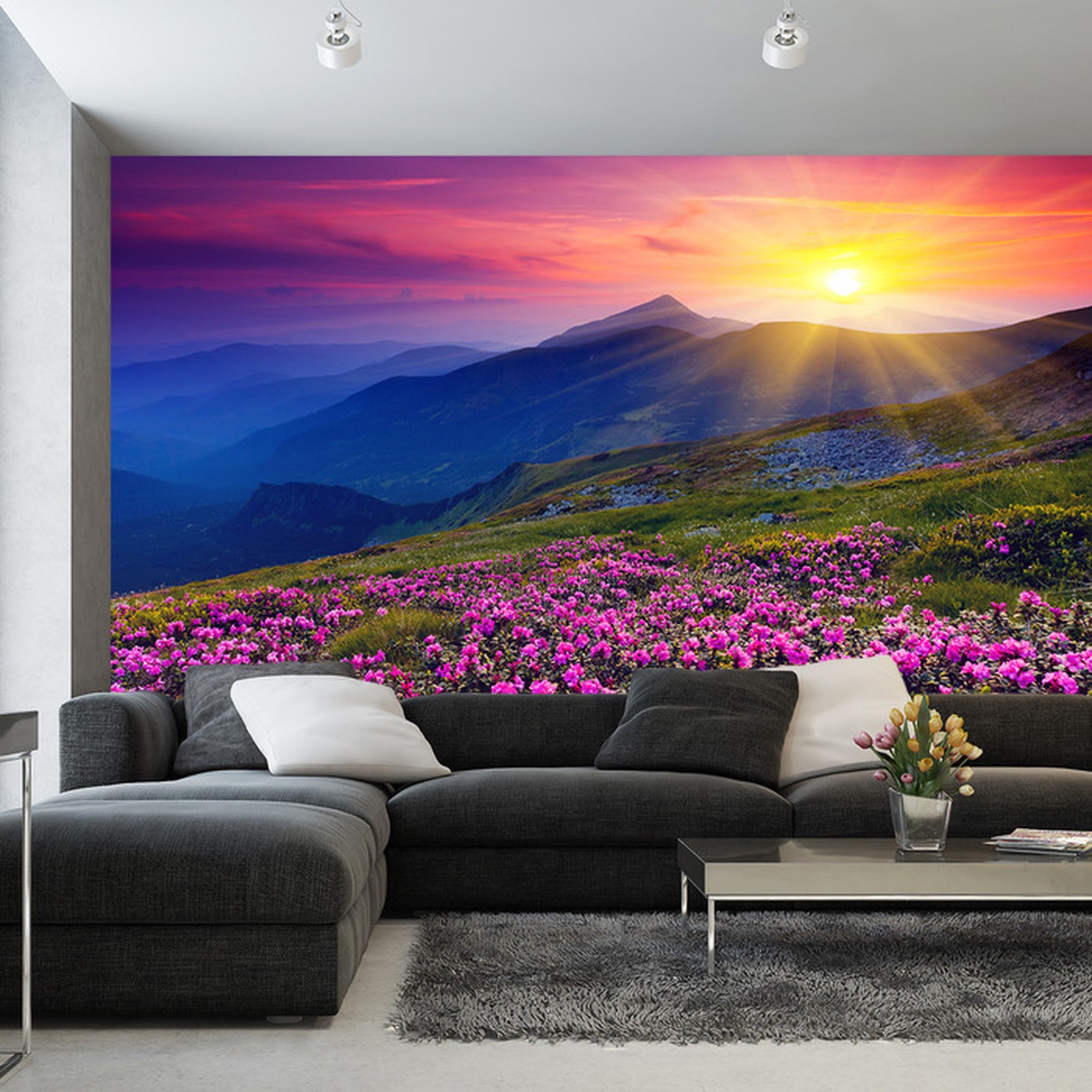 Fototapet Landskapsblomster