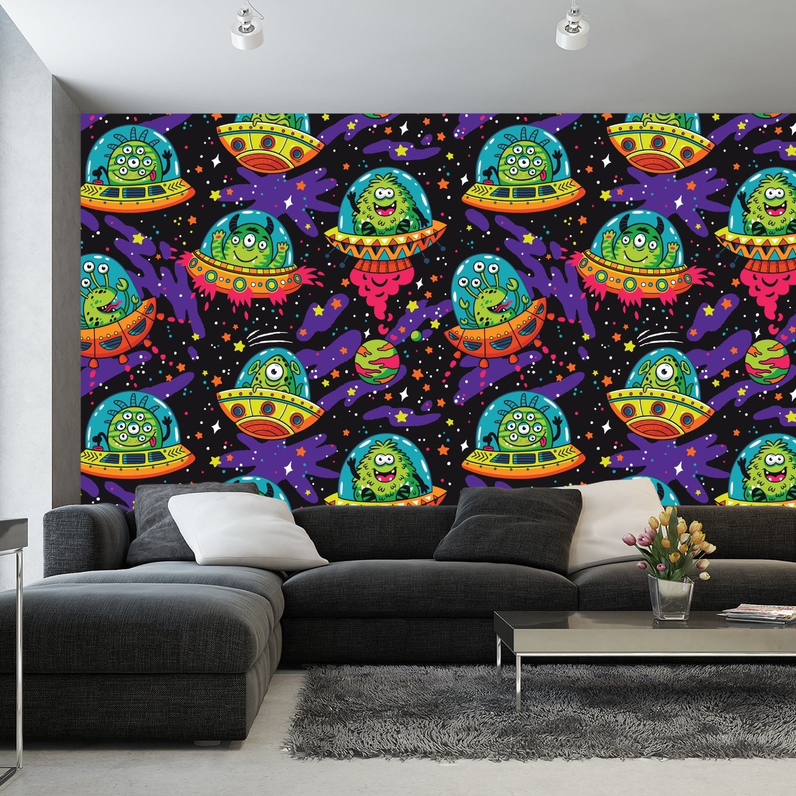 Fototapet Fargerik Crazy Ufo