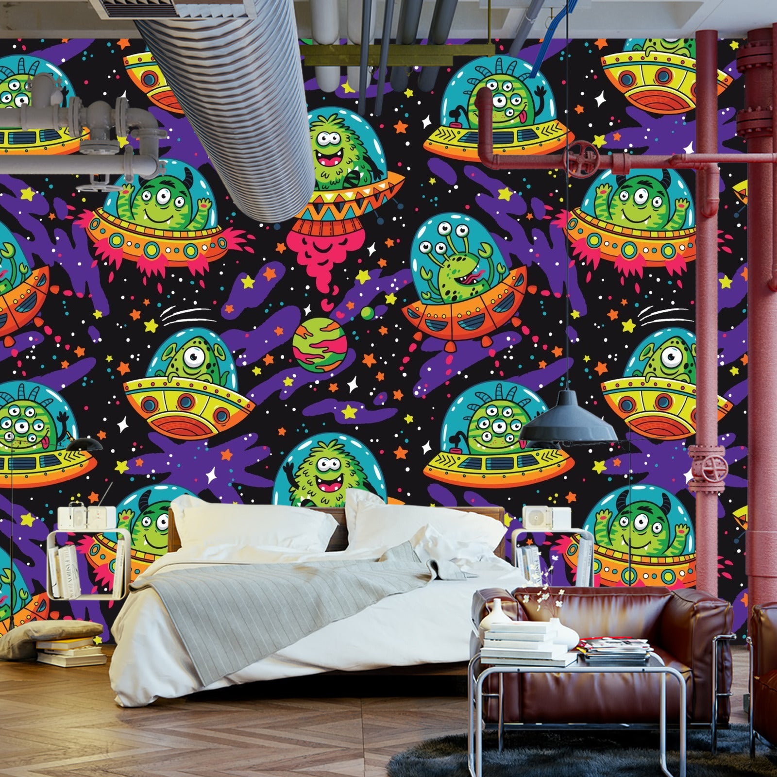 Fototapet Fargerik Crazy Ufo