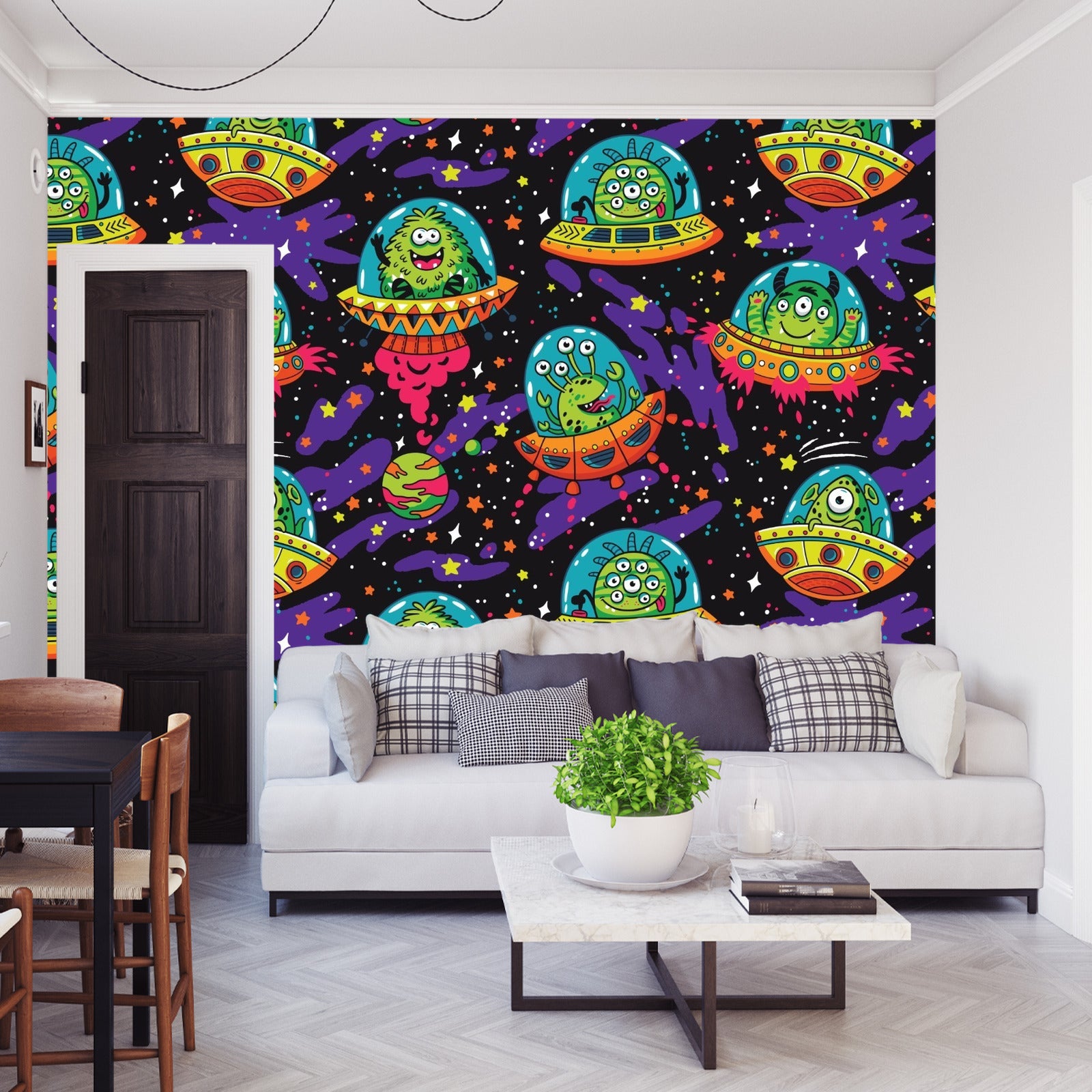 Fototapet Fargerik Crazy Ufo