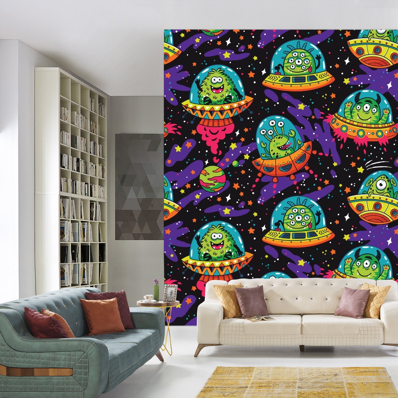 Fototapet Fargerik Crazy Ufo