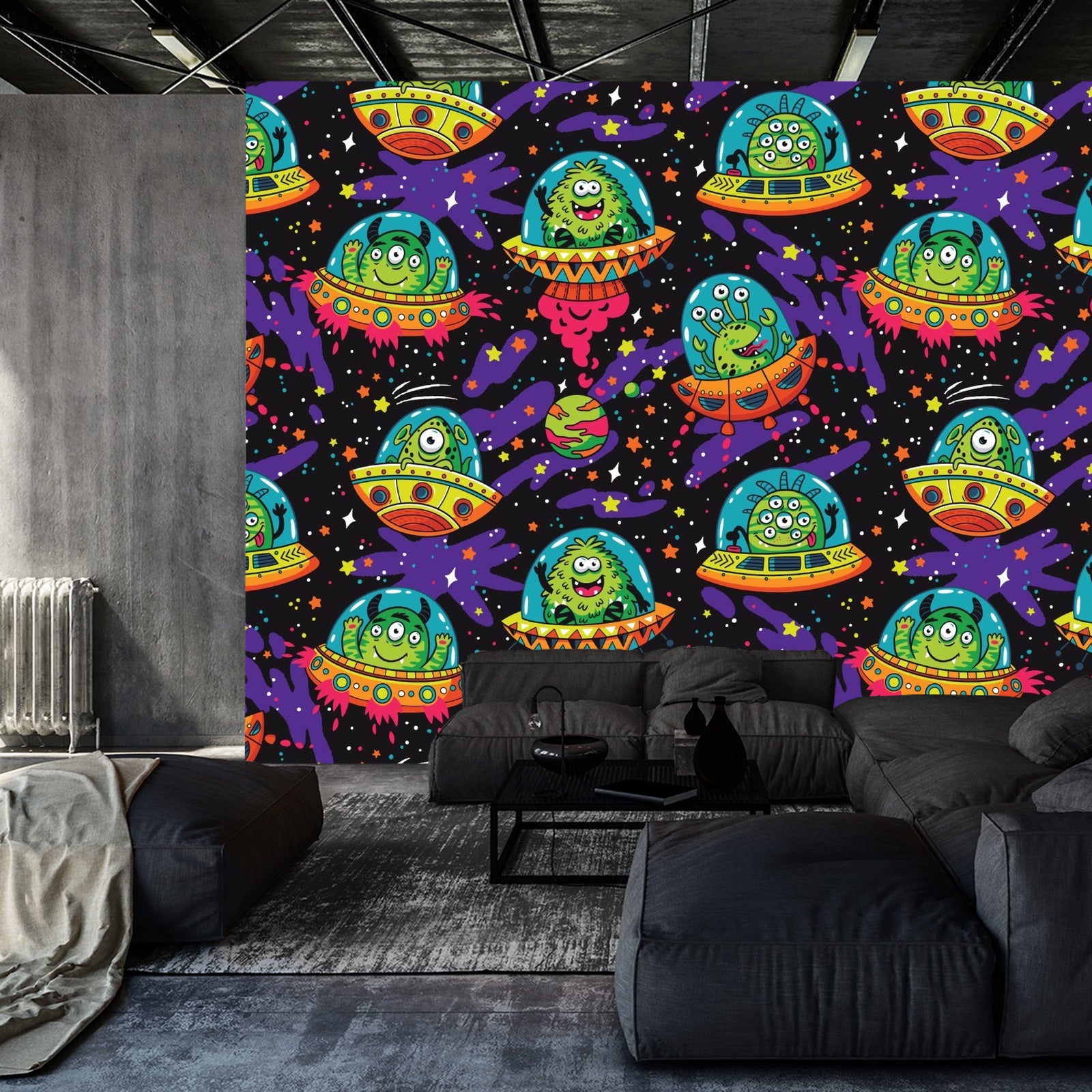 Fototapet Fargerik Crazy Ufo