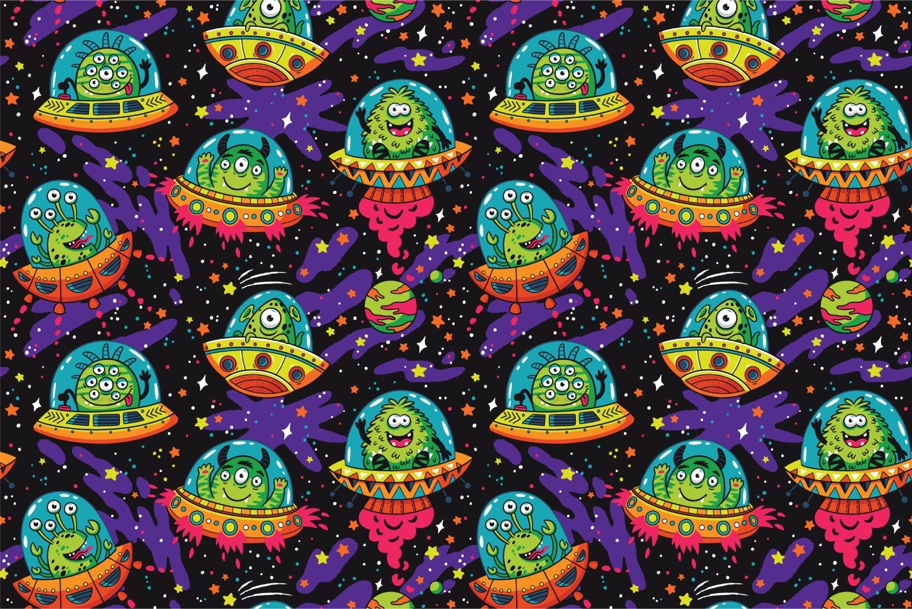 Fototapet Fargerik Crazy Ufo