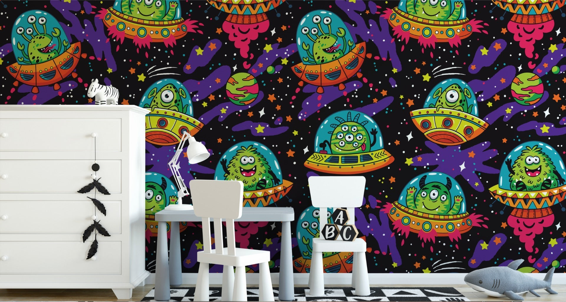 Fototapet Fargerik Crazy Ufo