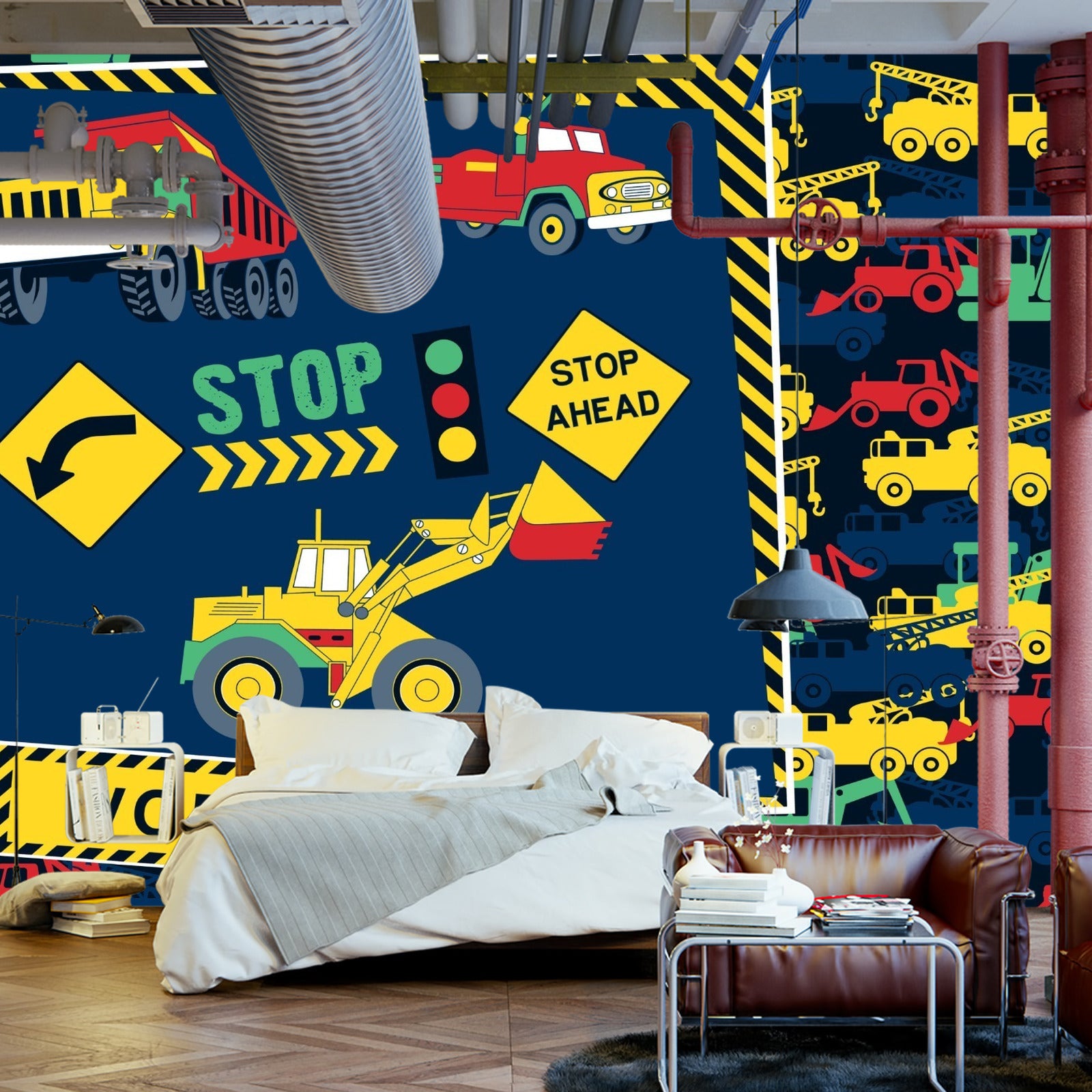 Fototapet Fargerike Lastebiler