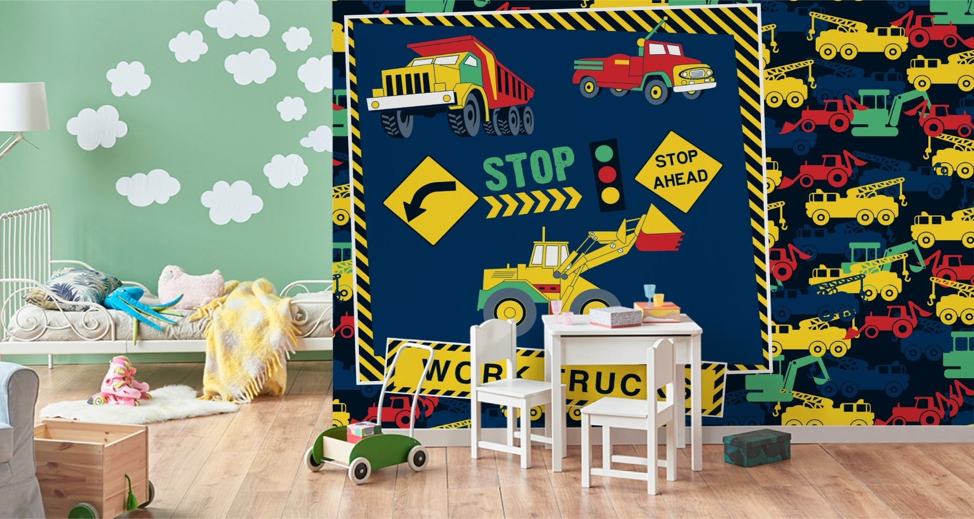 Fototapet Fargerike Lastebiler