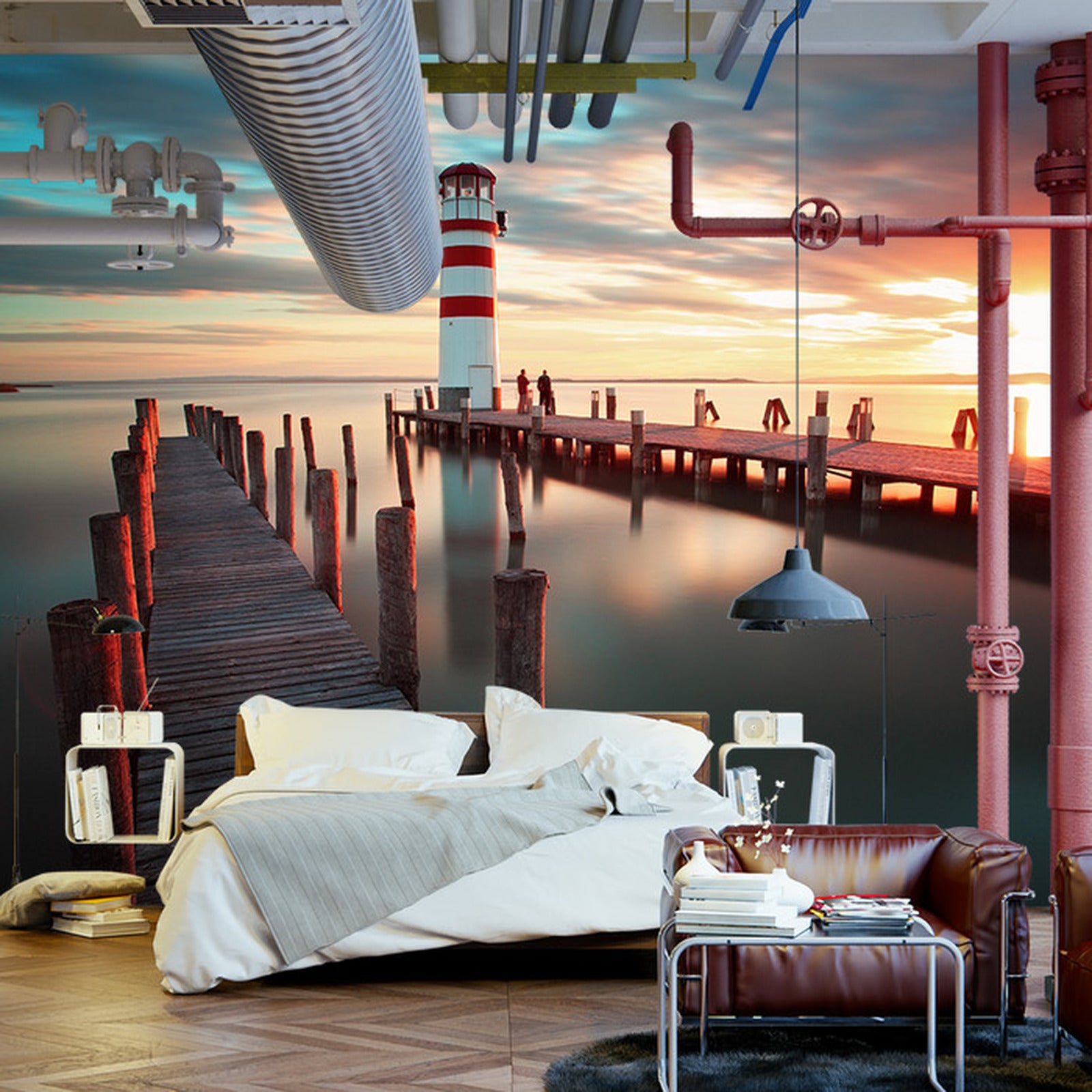 Fototapet Landskap Jetty 3D