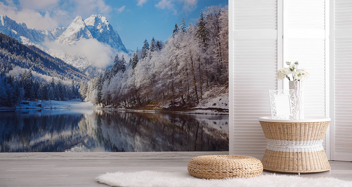 Fototapet Landskap Fjell Vinter