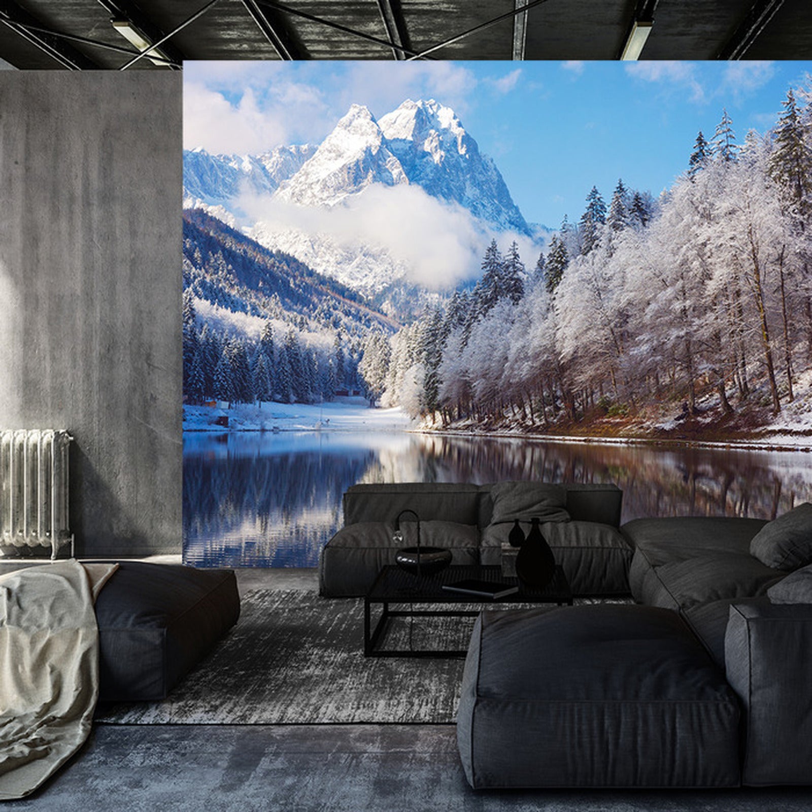 Fototapet Landskap Fjell Vinter