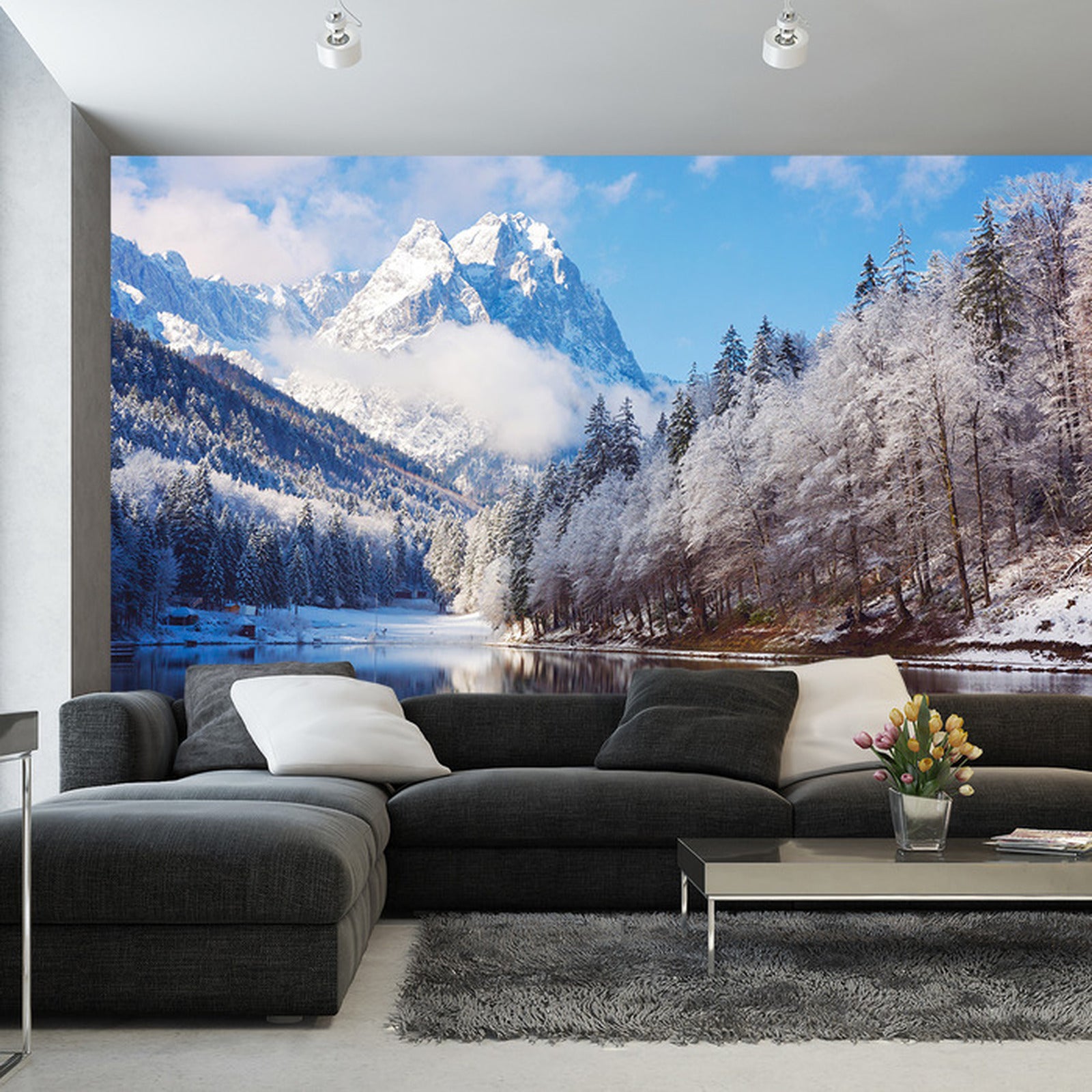 Fototapet Landskap Fjell Vinter