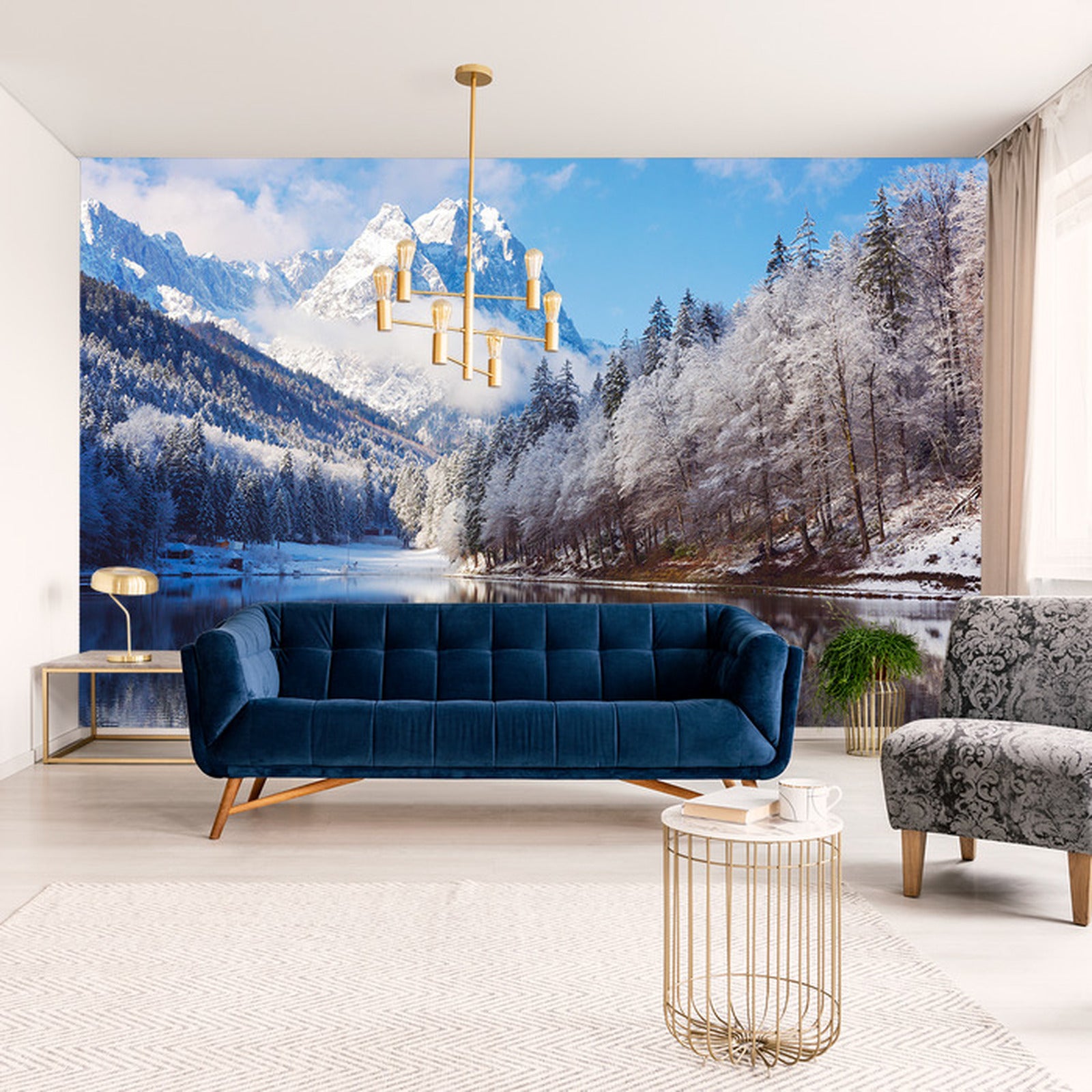 Fototapet Landskap Fjell Vinter