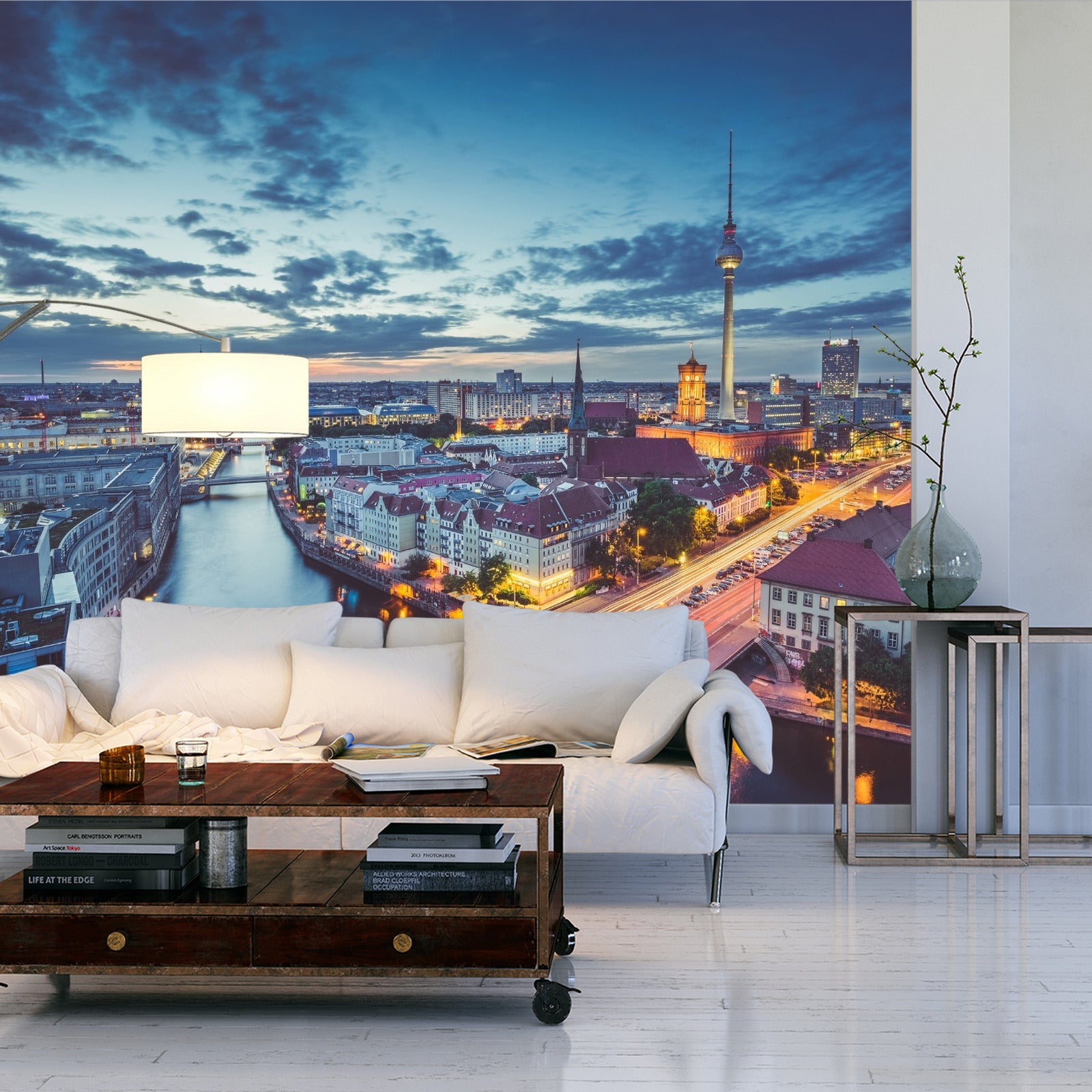 Fototapet Berlin Sentrum Om Natten