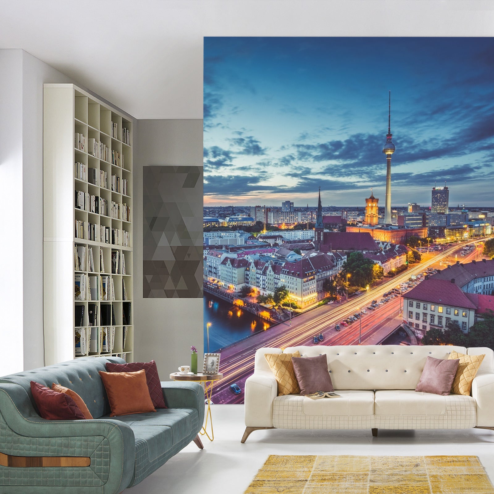 Fototapet Berlin Sentrum Om Natten