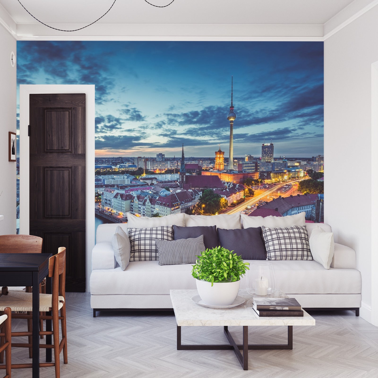 Fototapet Berlin Sentrum Om Natten