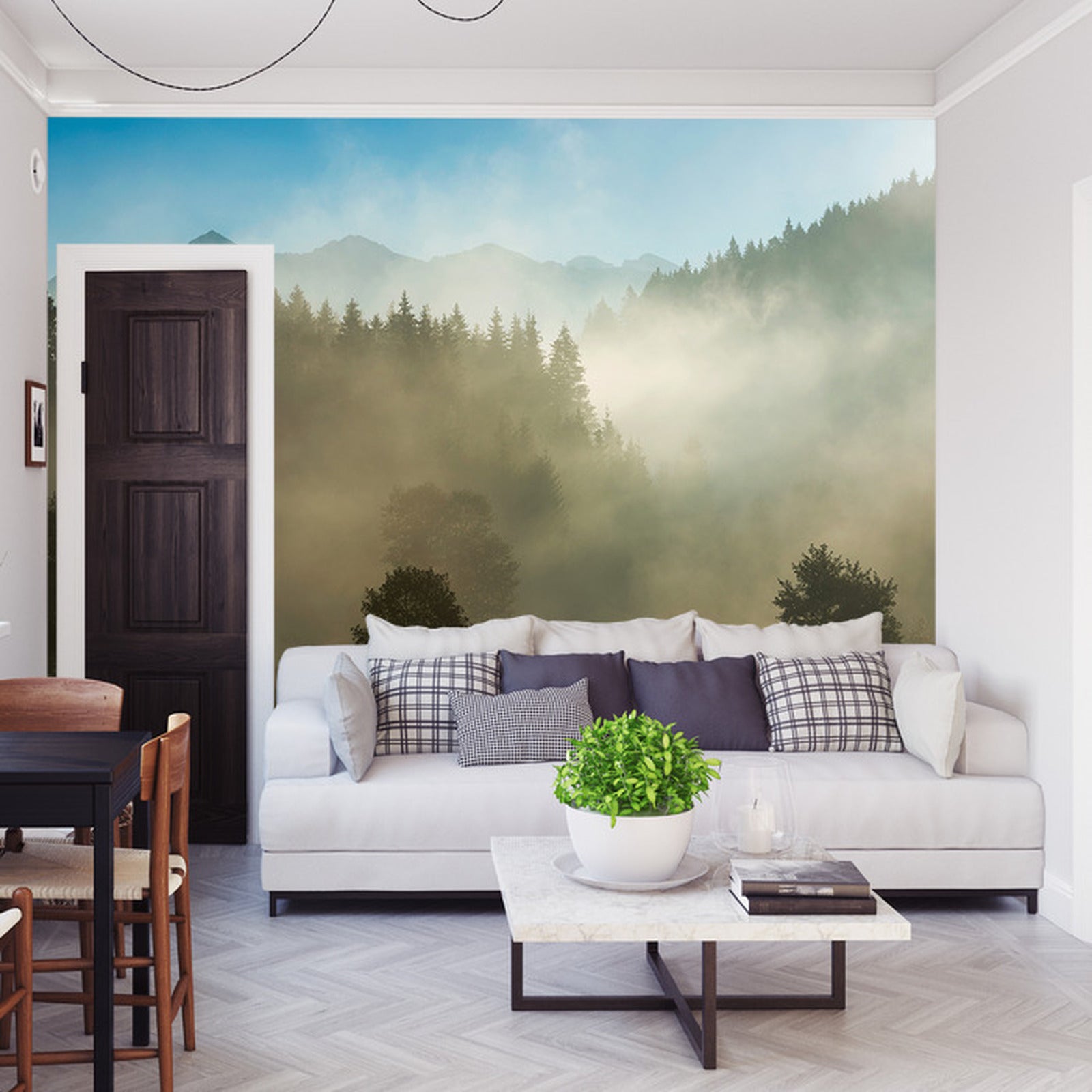 Fototapet Skog I Tåke 8