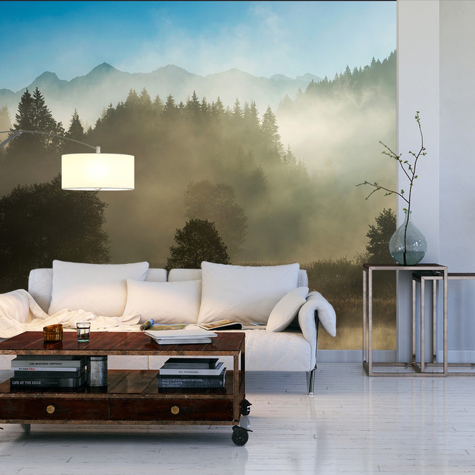 Fototapet Skog I Tåke 8