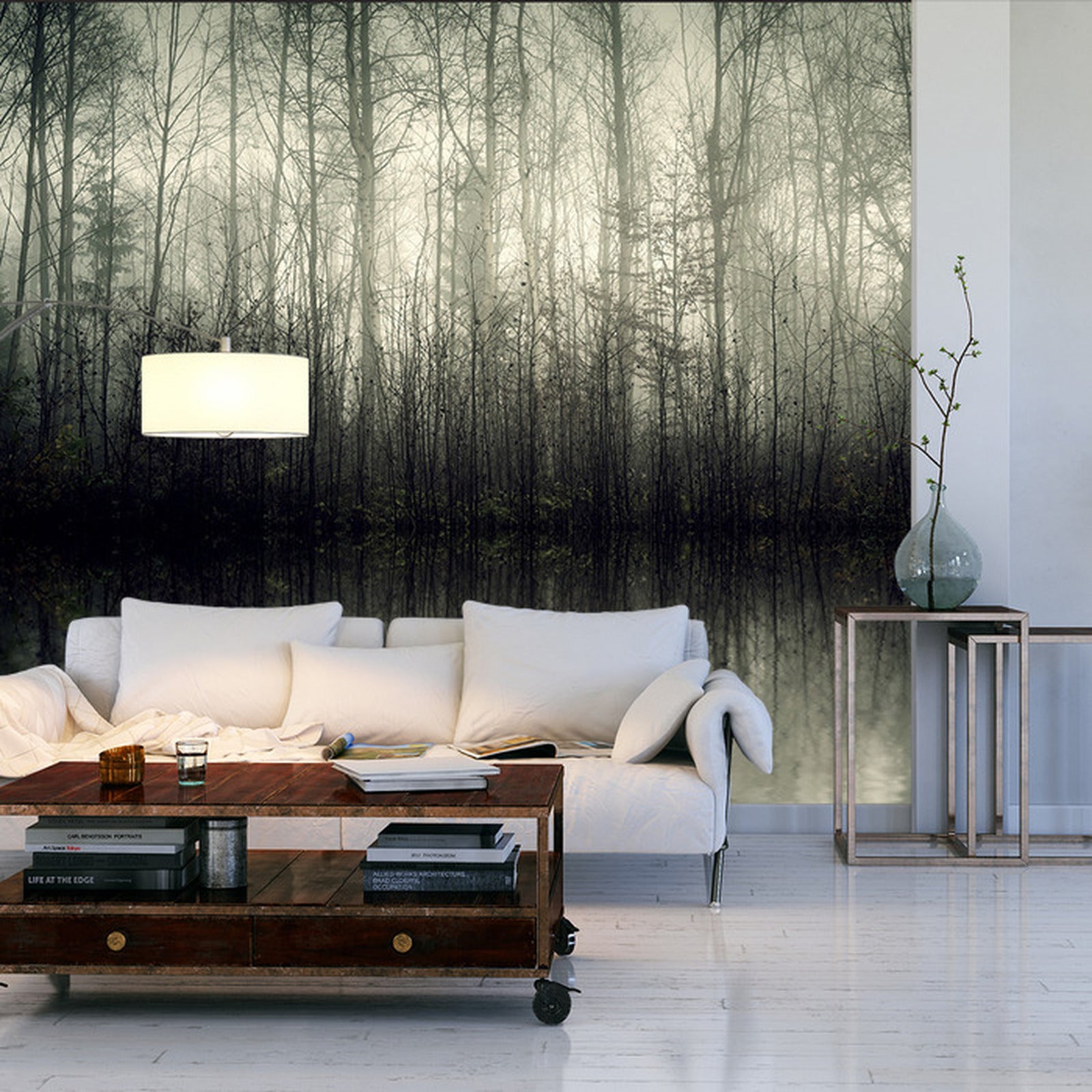 Fototapet Skog Trær Vann