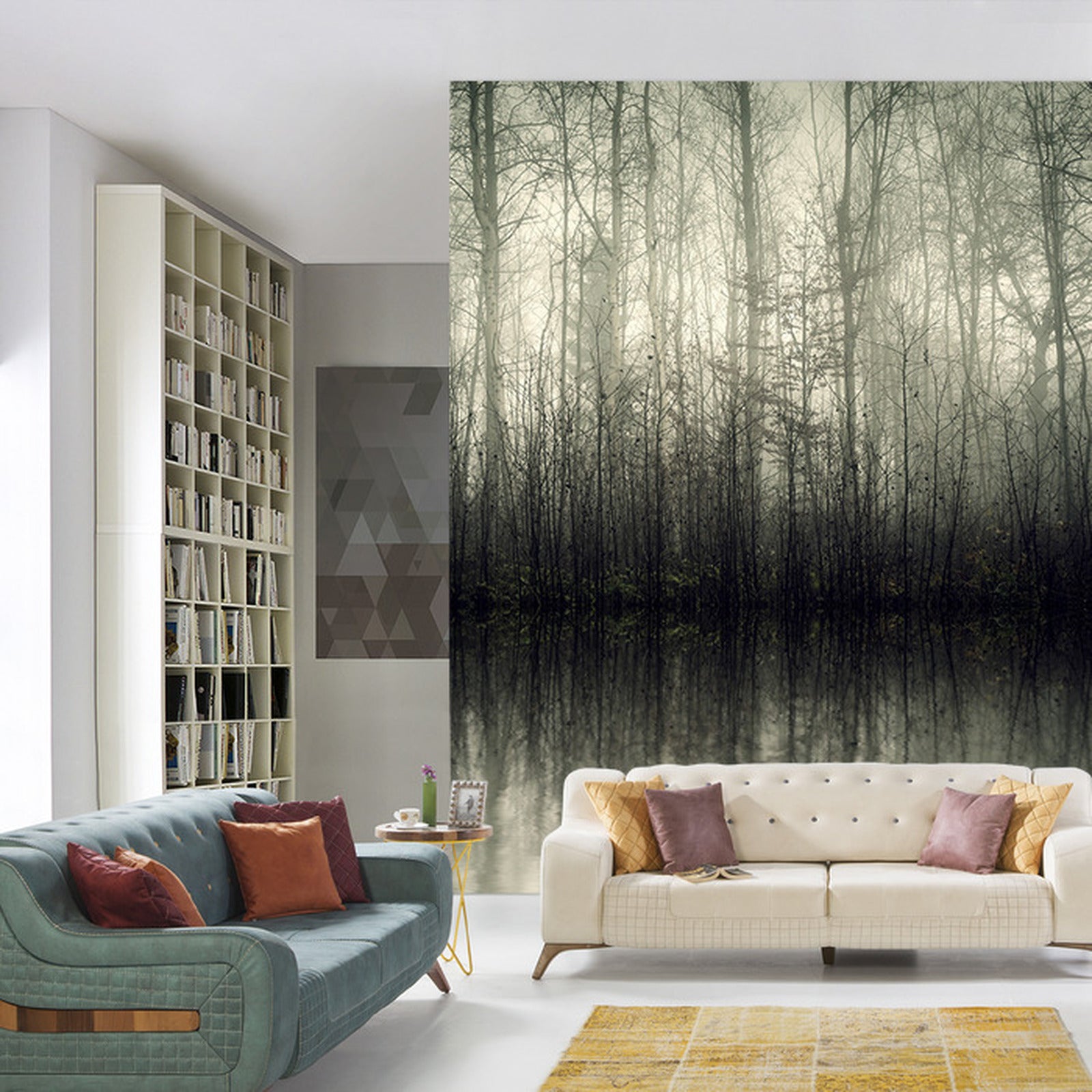 Fototapet Skog Trær Vann