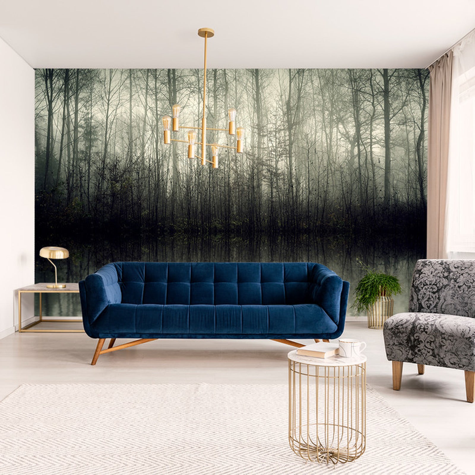 Fototapet Skog Trær Vann