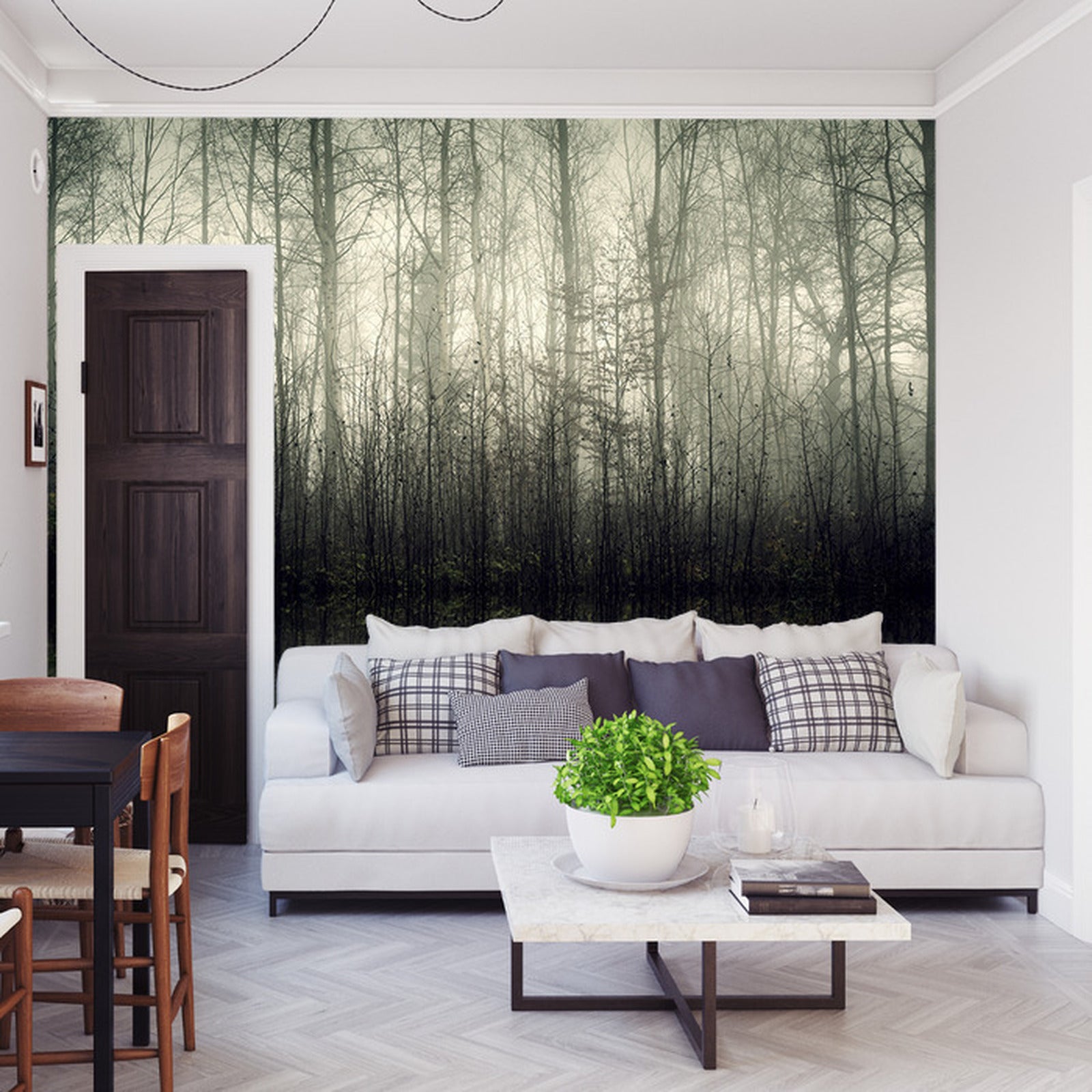 Fototapet Skog Trær Vann