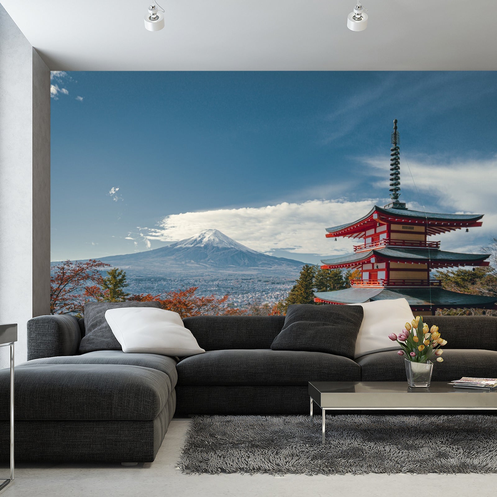 Fototapet Japansk Pagode Om Høsten