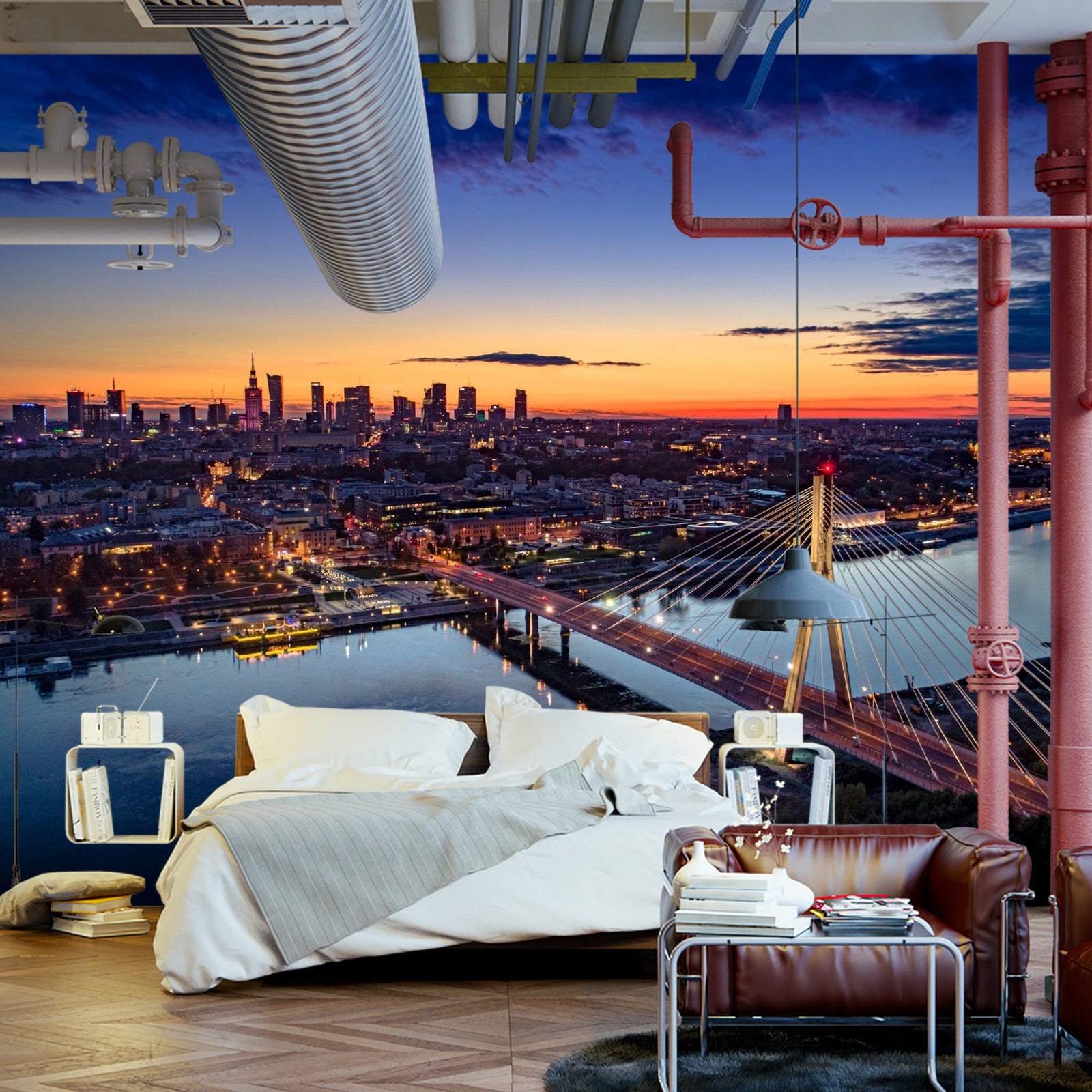 Fototapet Warszawa I Fugleperspektiv