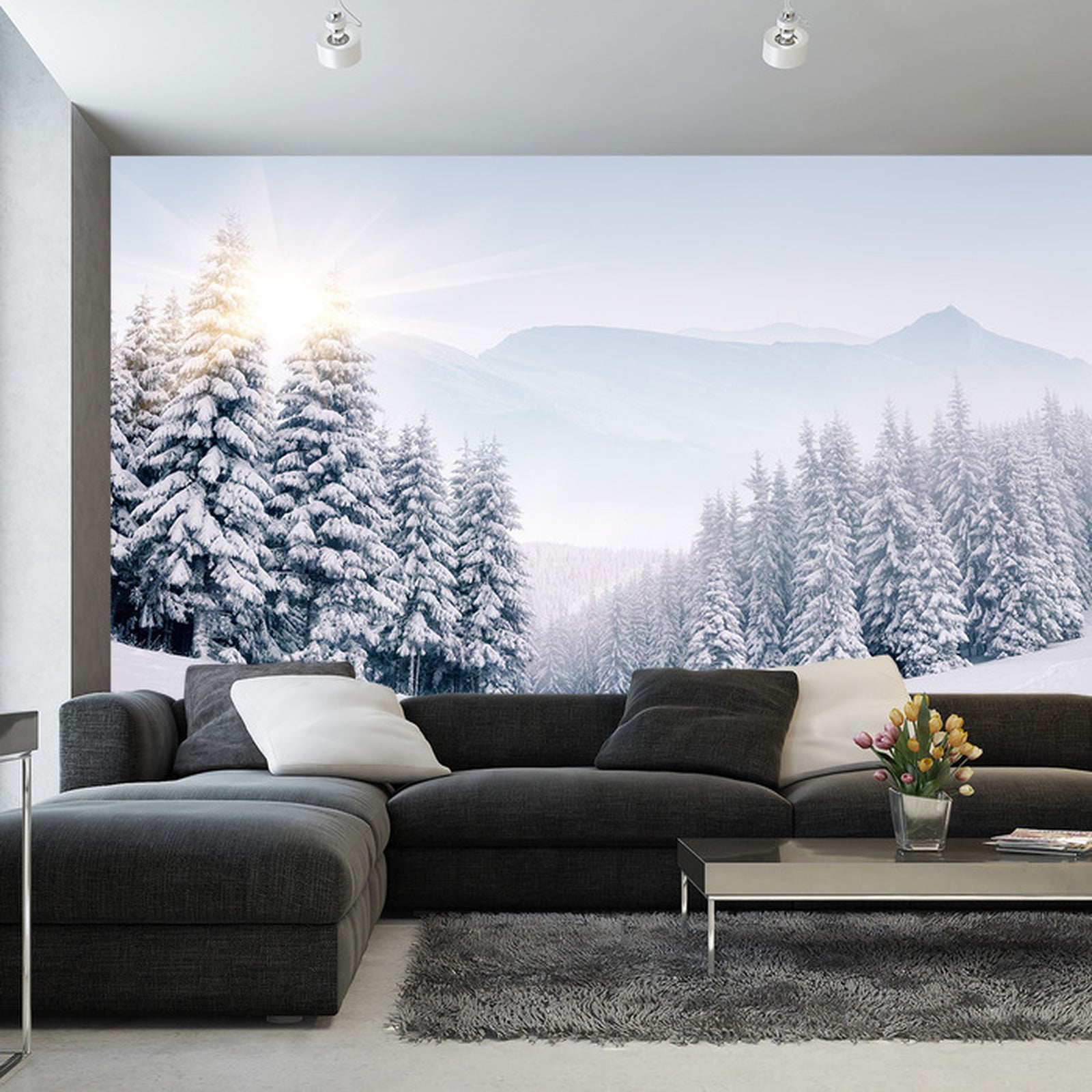 Fototapet Vinterskog