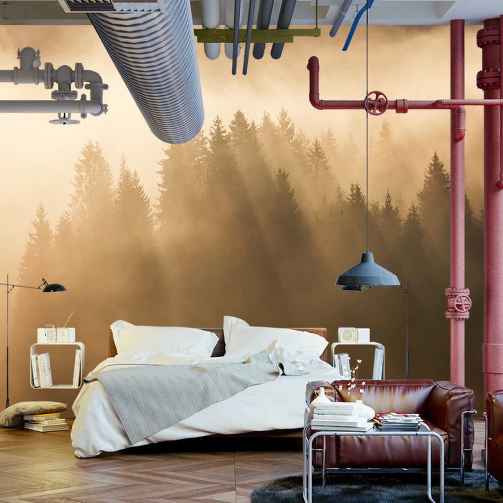 Fototapet Skog I Tåke 6