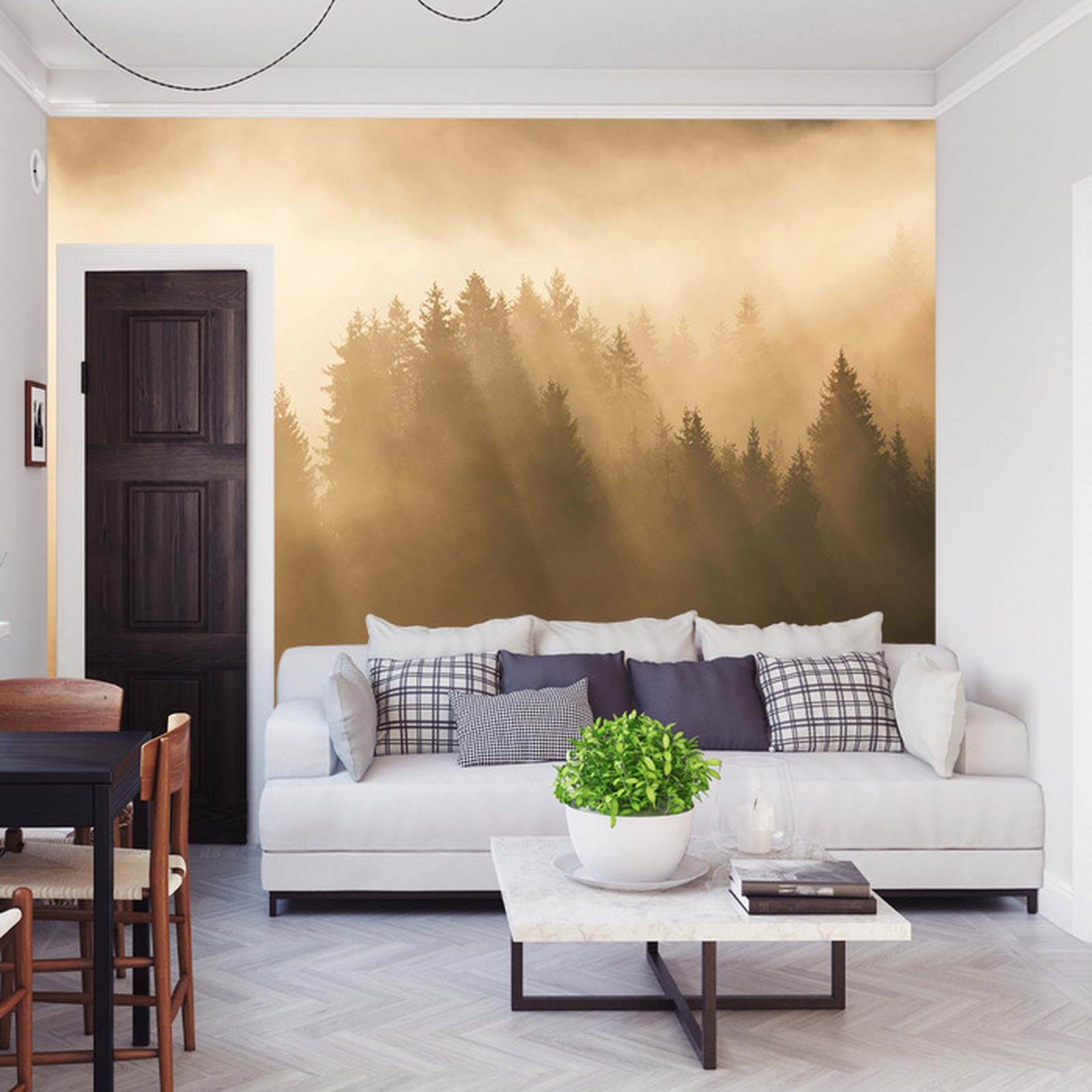 Fototapet Skog I Tåke 6