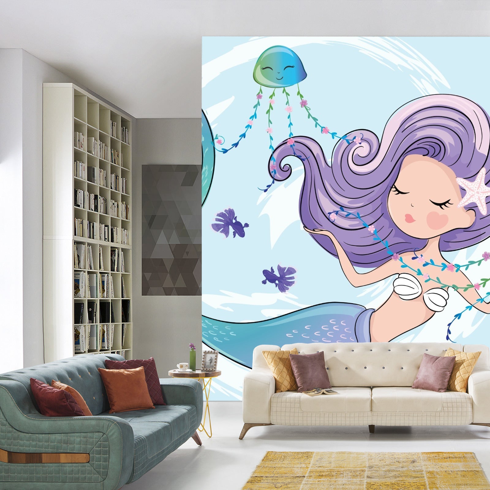 Fototapet Havfrue Med Maneter