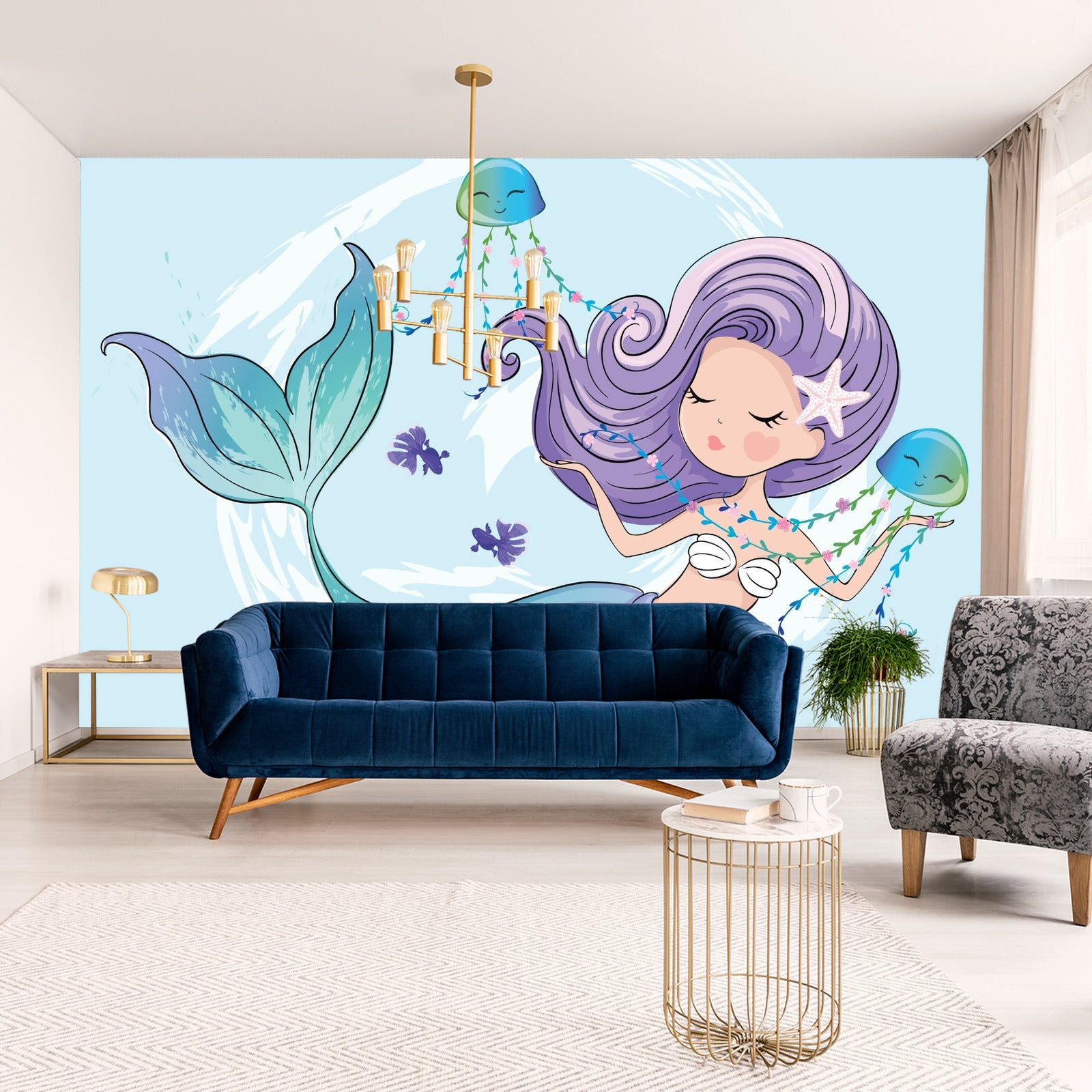 Fototapet Havfrue Med Maneter