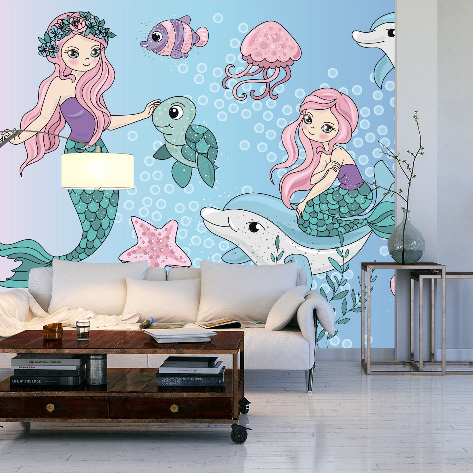 Fototapet Havfruer Med Sjødyr